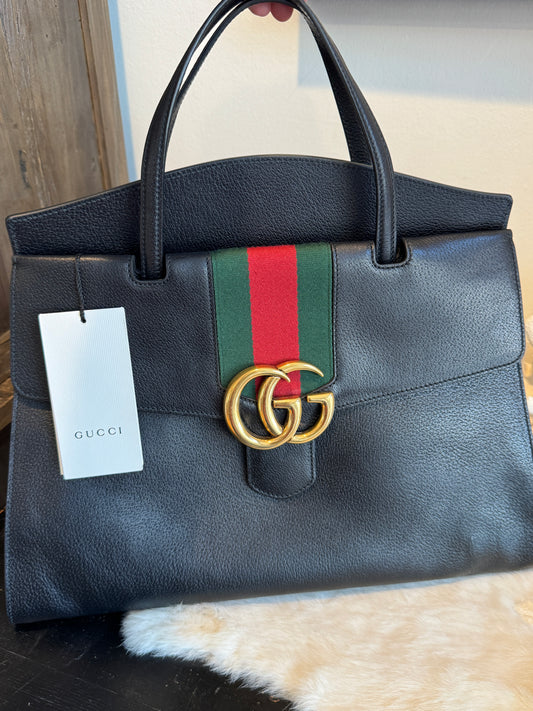 GUCCI RARE!! Linea Totem Large Black Tote Bag