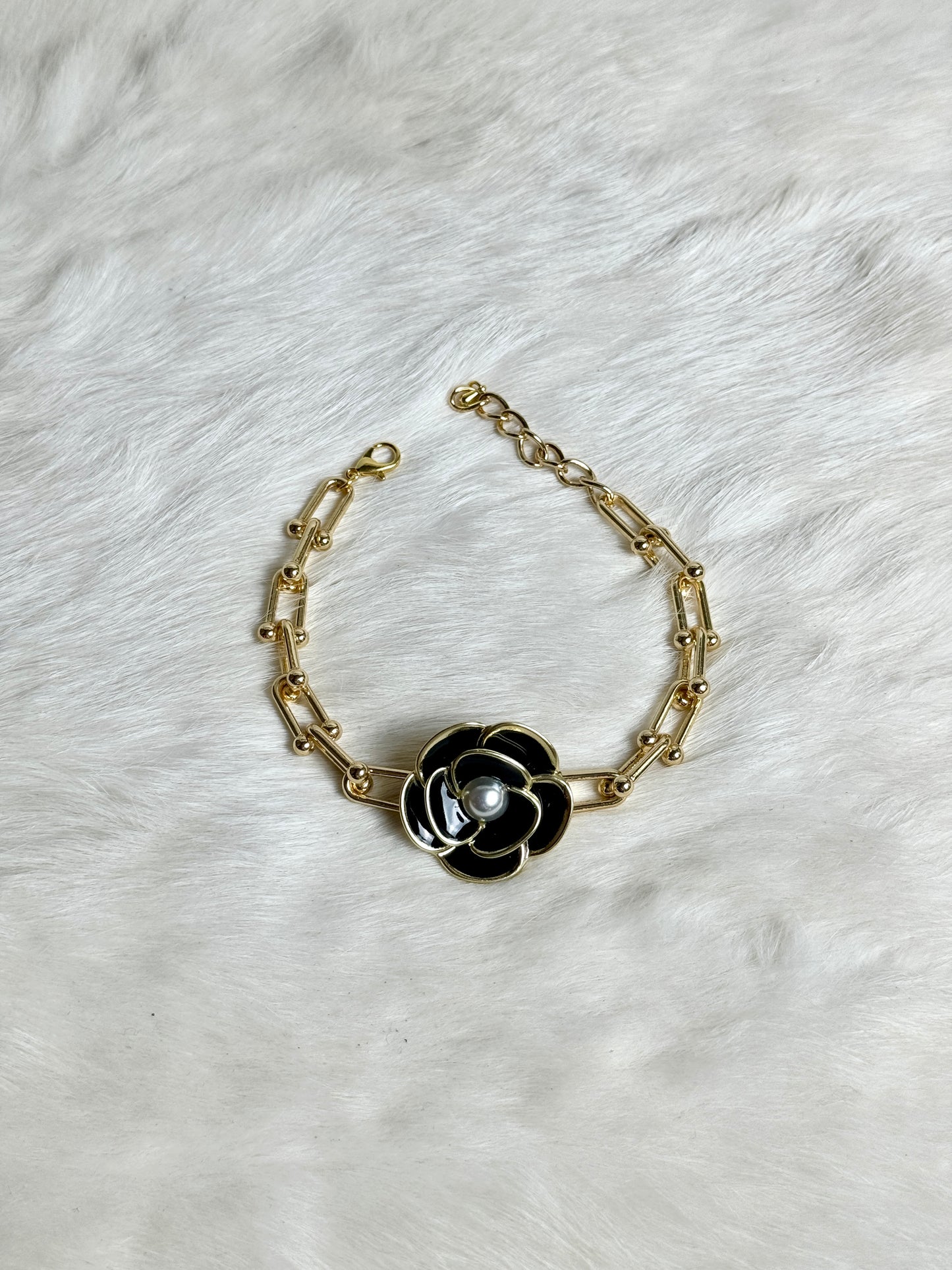 Chanel Camellia Flower Holiday Charm Bracelet