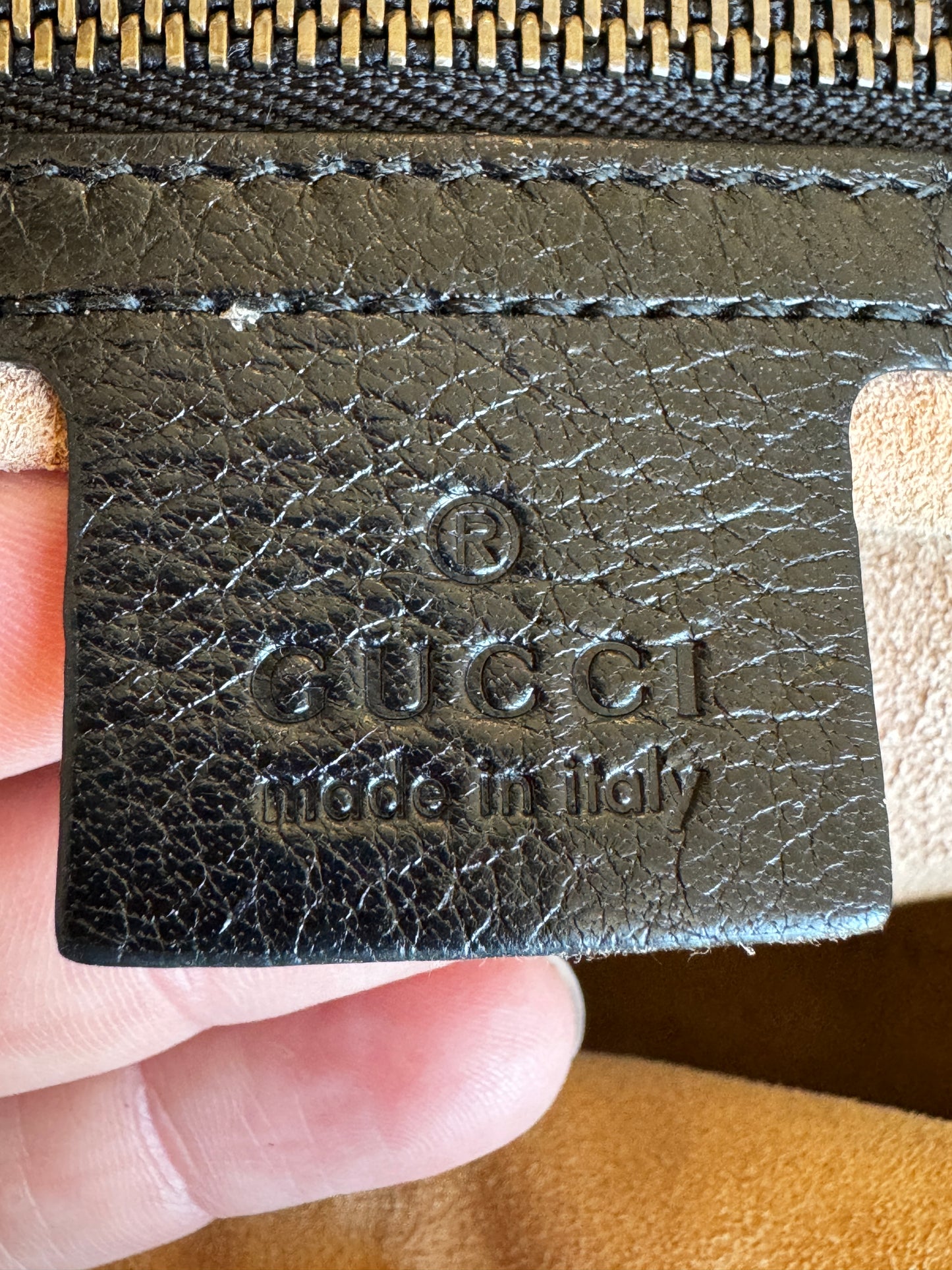 GUCCI Re Belle 2-Way Medium Crumpled Calfskin Black Bag