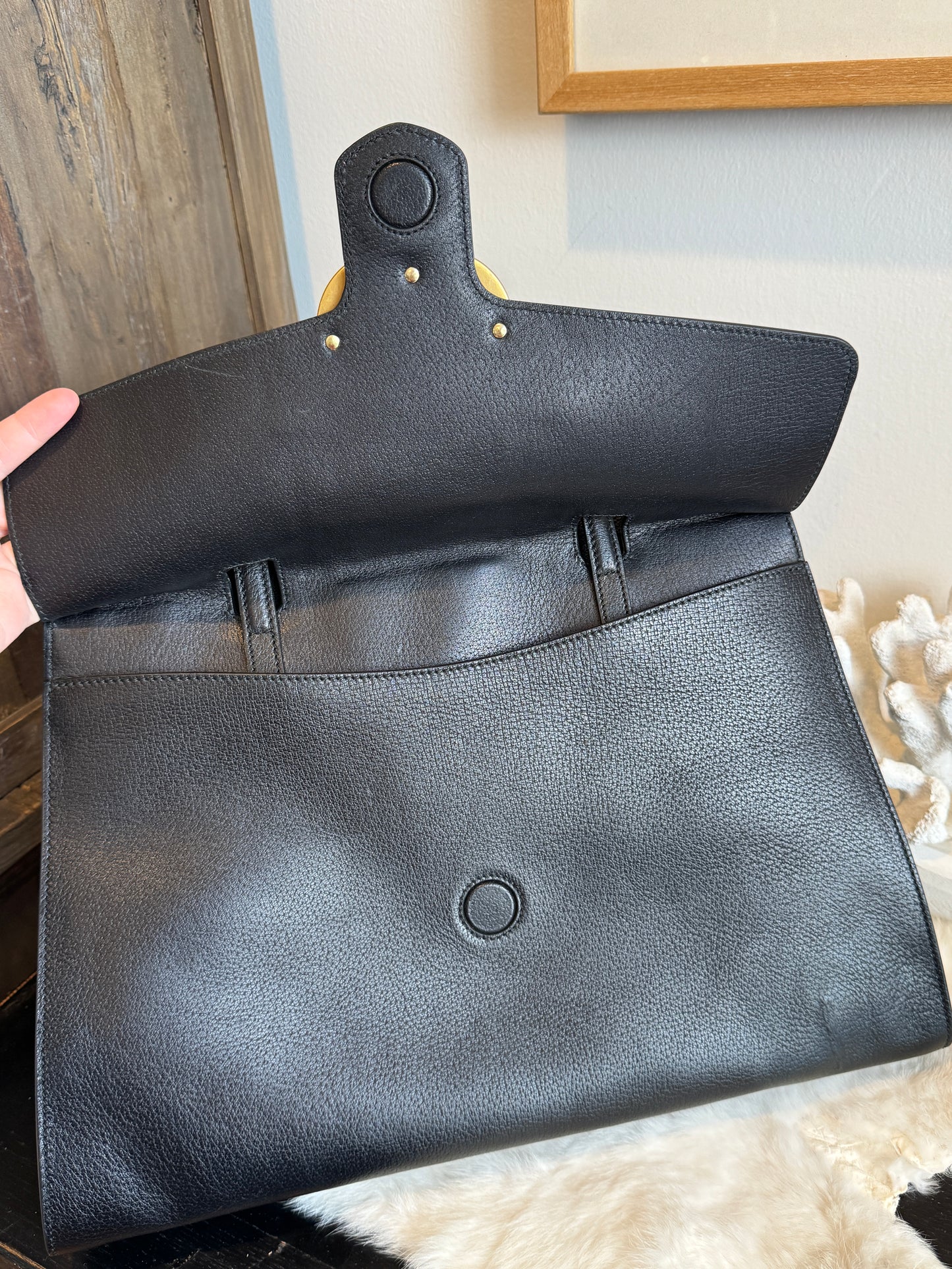 GUCCI RARE!! Linea Totem Large Black Tote Bag