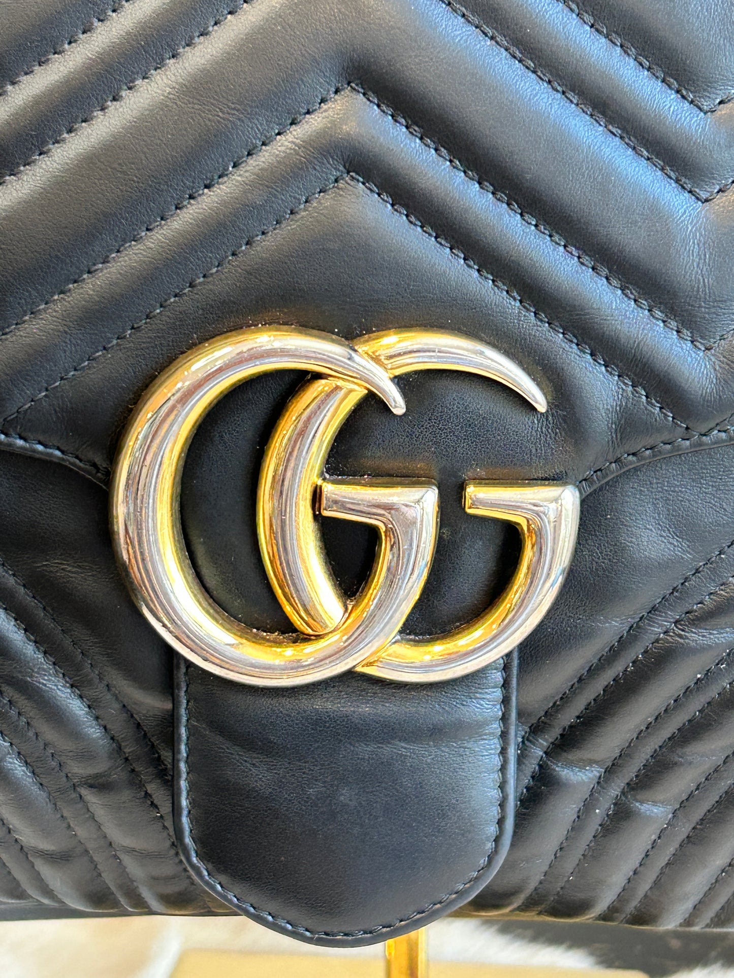 GUCCI Large GG Marmont Matelasse 2Way Flap Bag