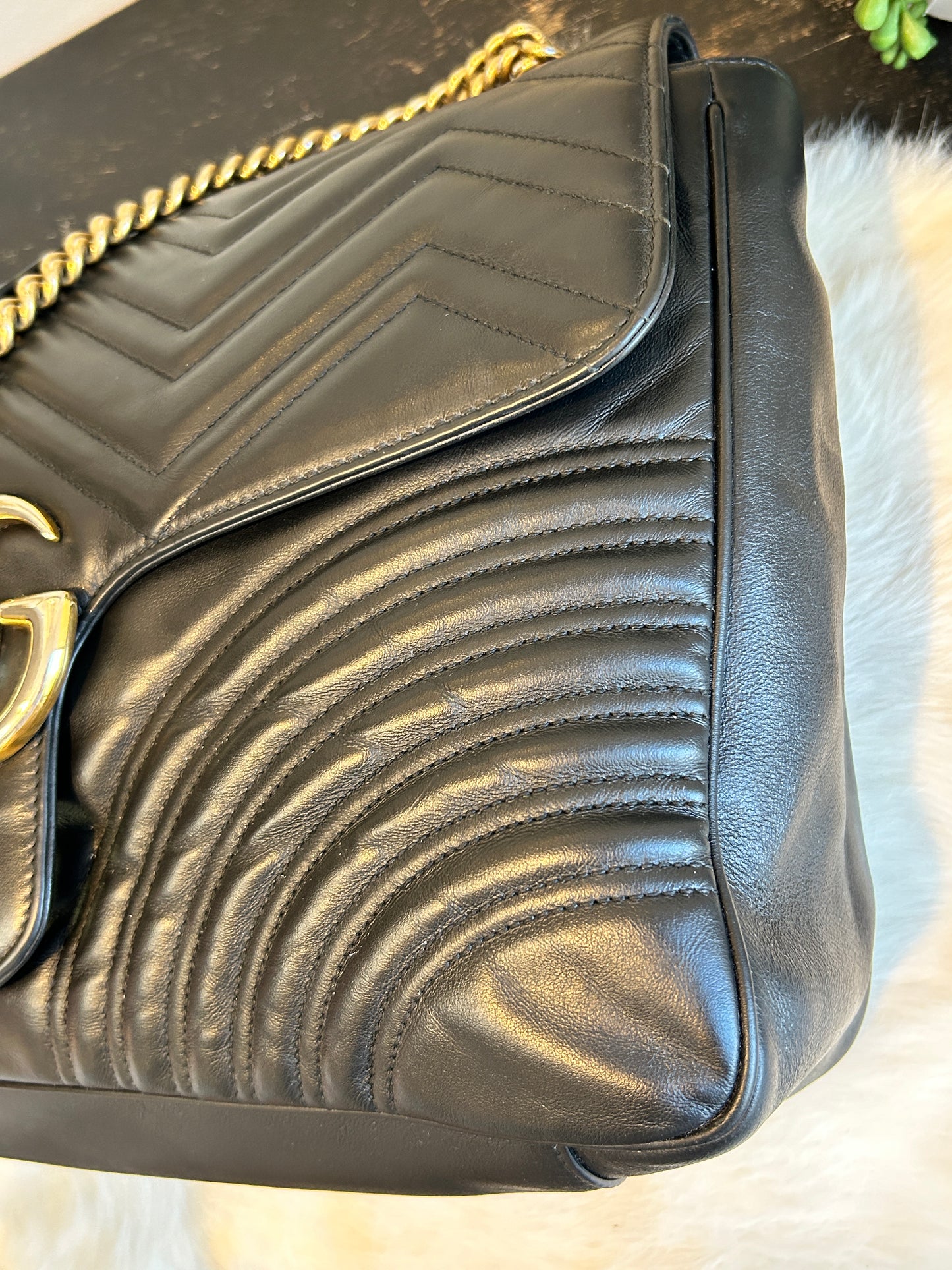 GUCCI Large GG Marmont Matelasse 2Way Flap Bag