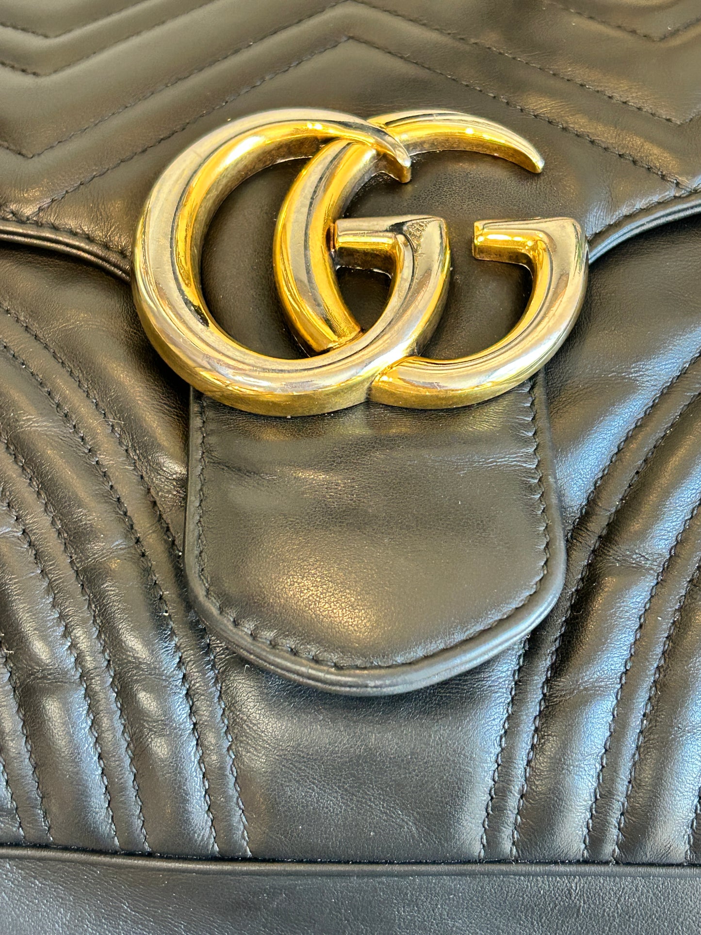 GUCCI Large GG Marmont Matelasse 2Way Flap Bag
