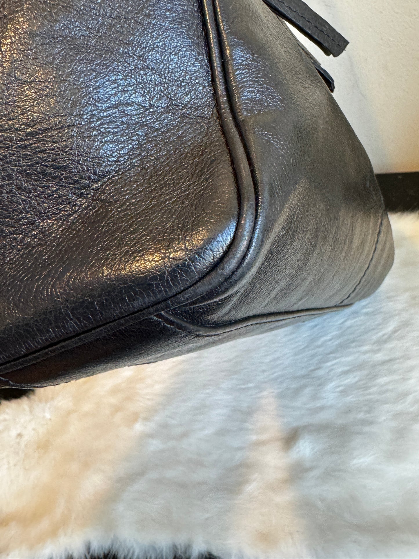 GUCCI Re Belle 2-Way Medium Crumpled Calfskin Black Bag