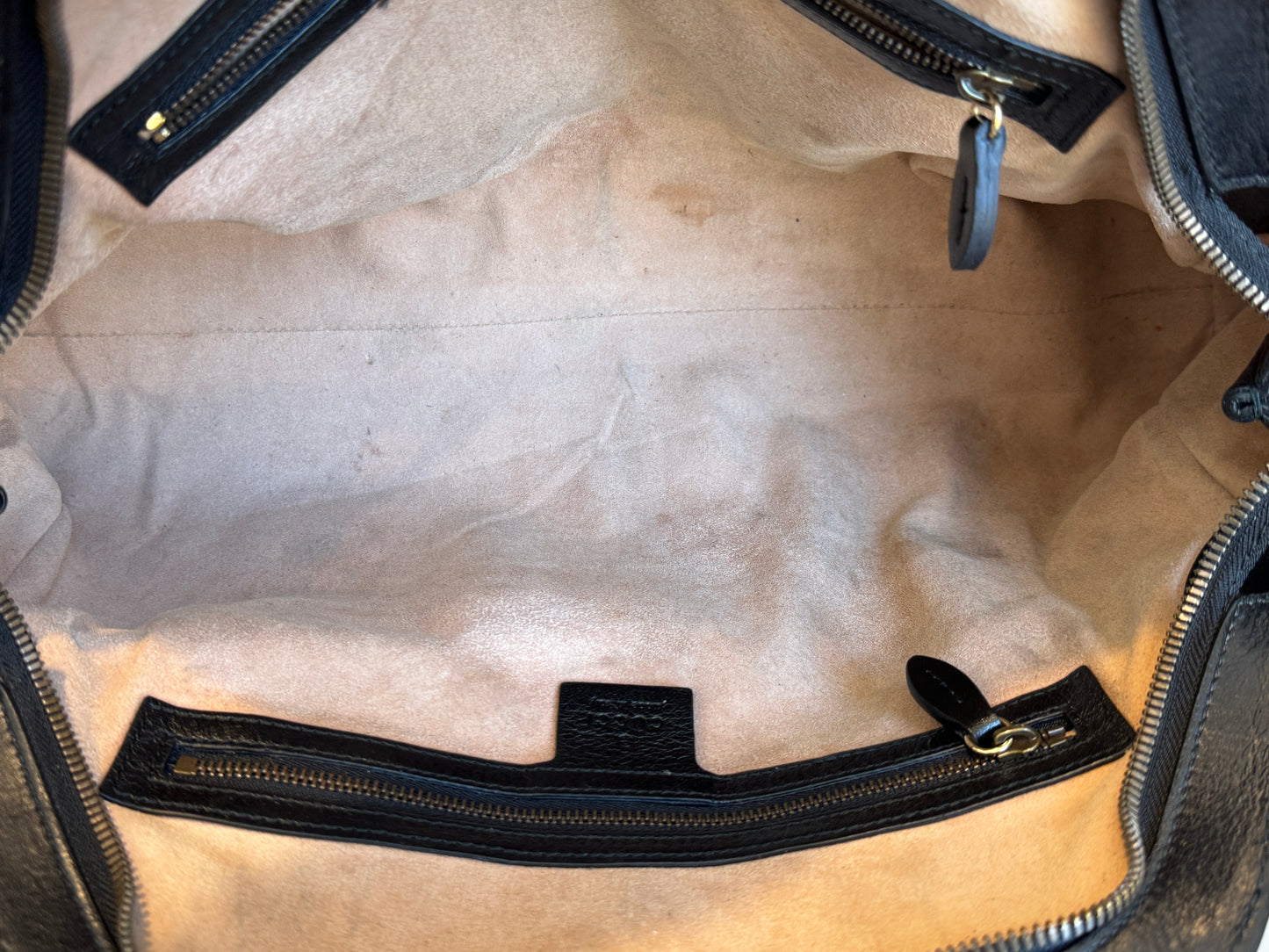 GUCCI Re Belle 2-Way Medium Crumpled Calfskin Black Bag