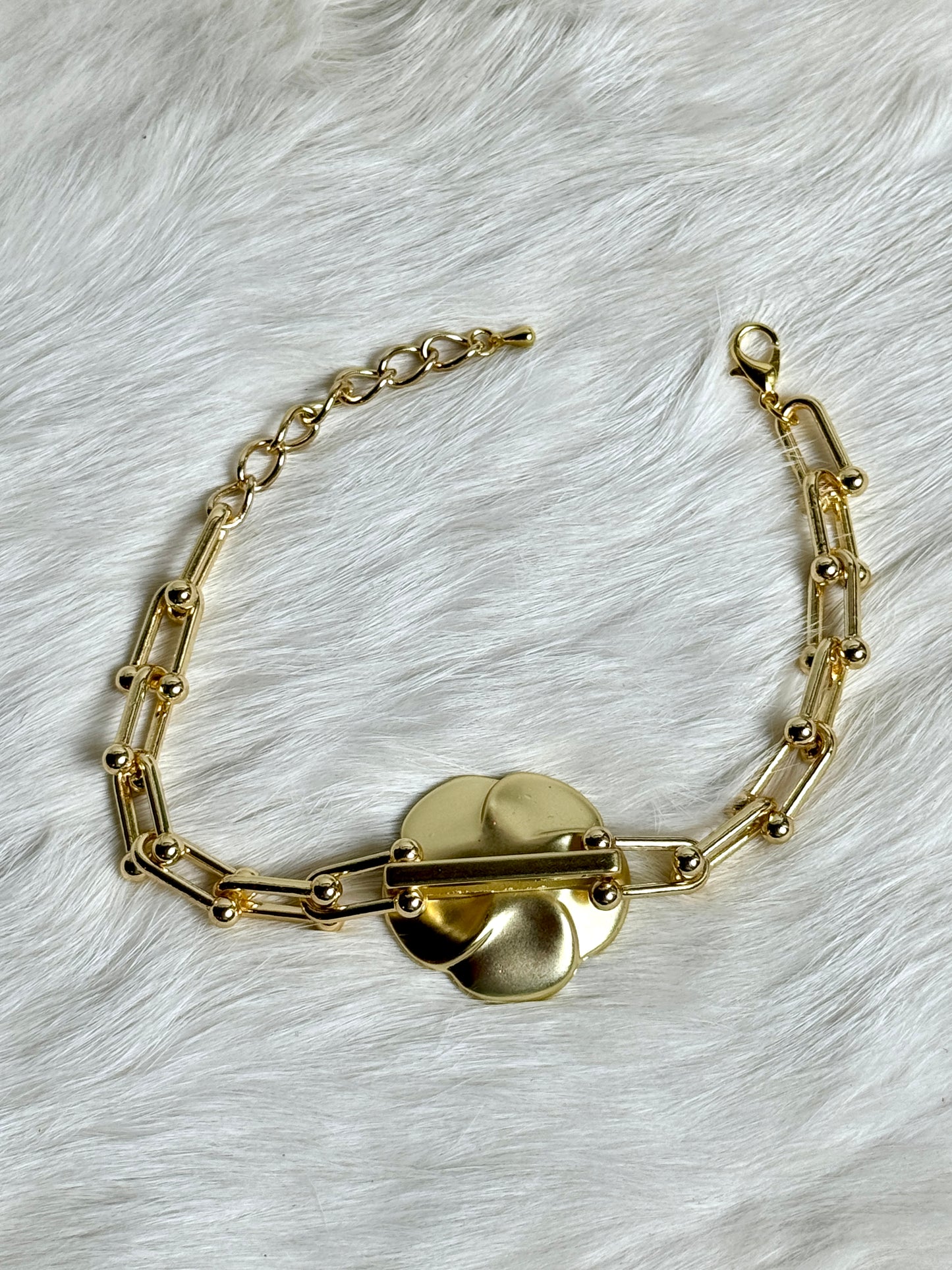 Chanel Camellia Flower Holiday Charm Bracelet
