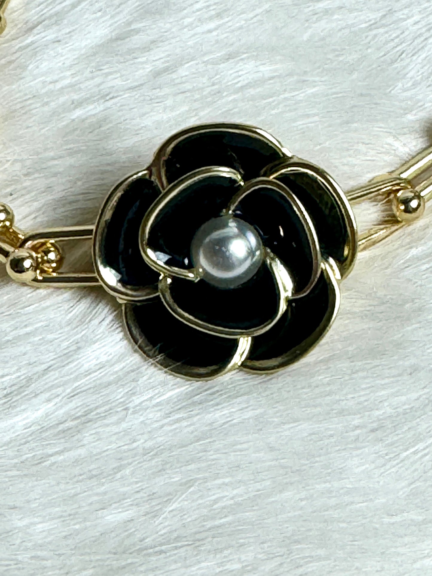 Chanel Camellia Flower Holiday Charm Bracelet