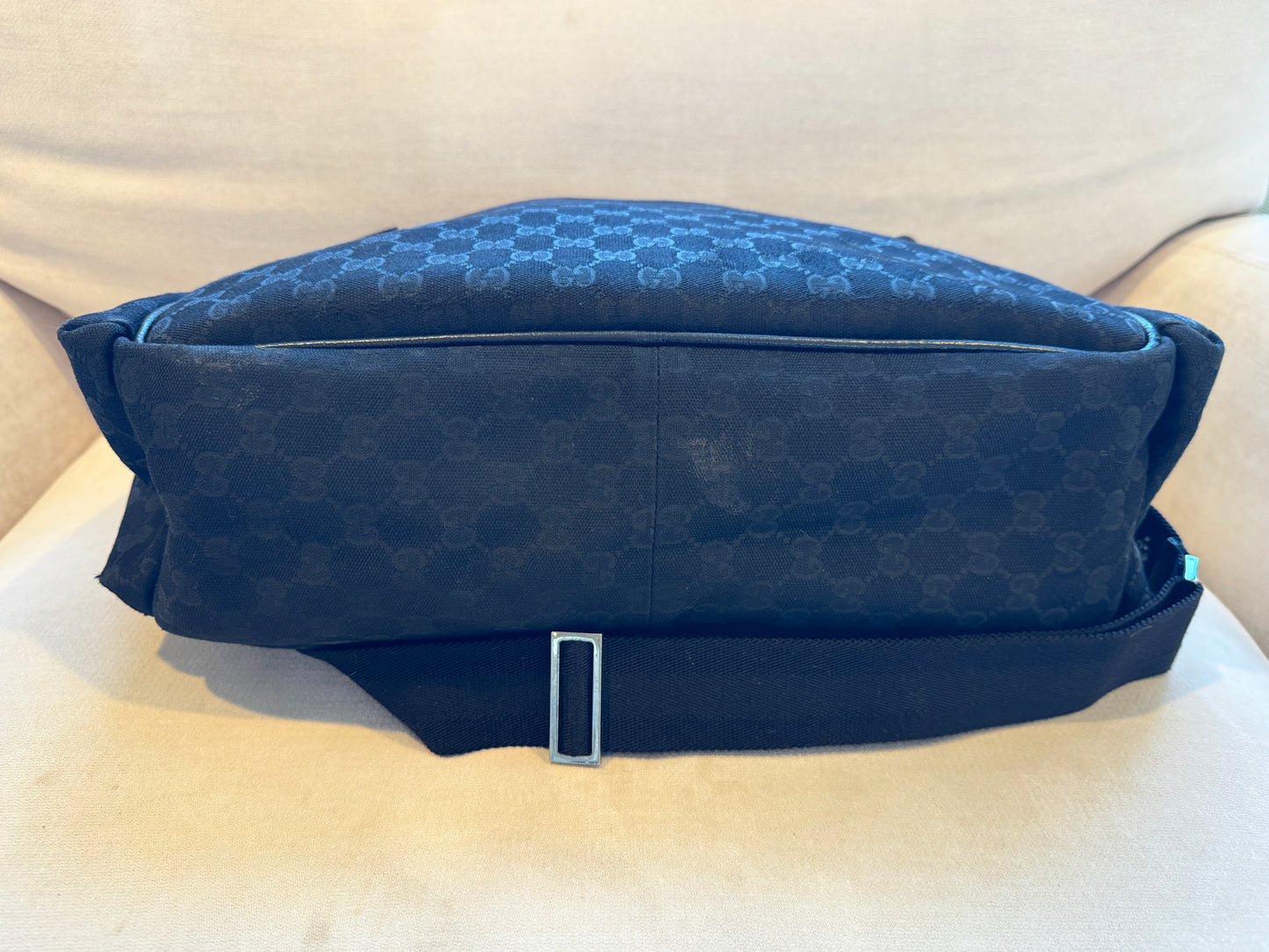 GUCCI Black Canvas Diaper Bag