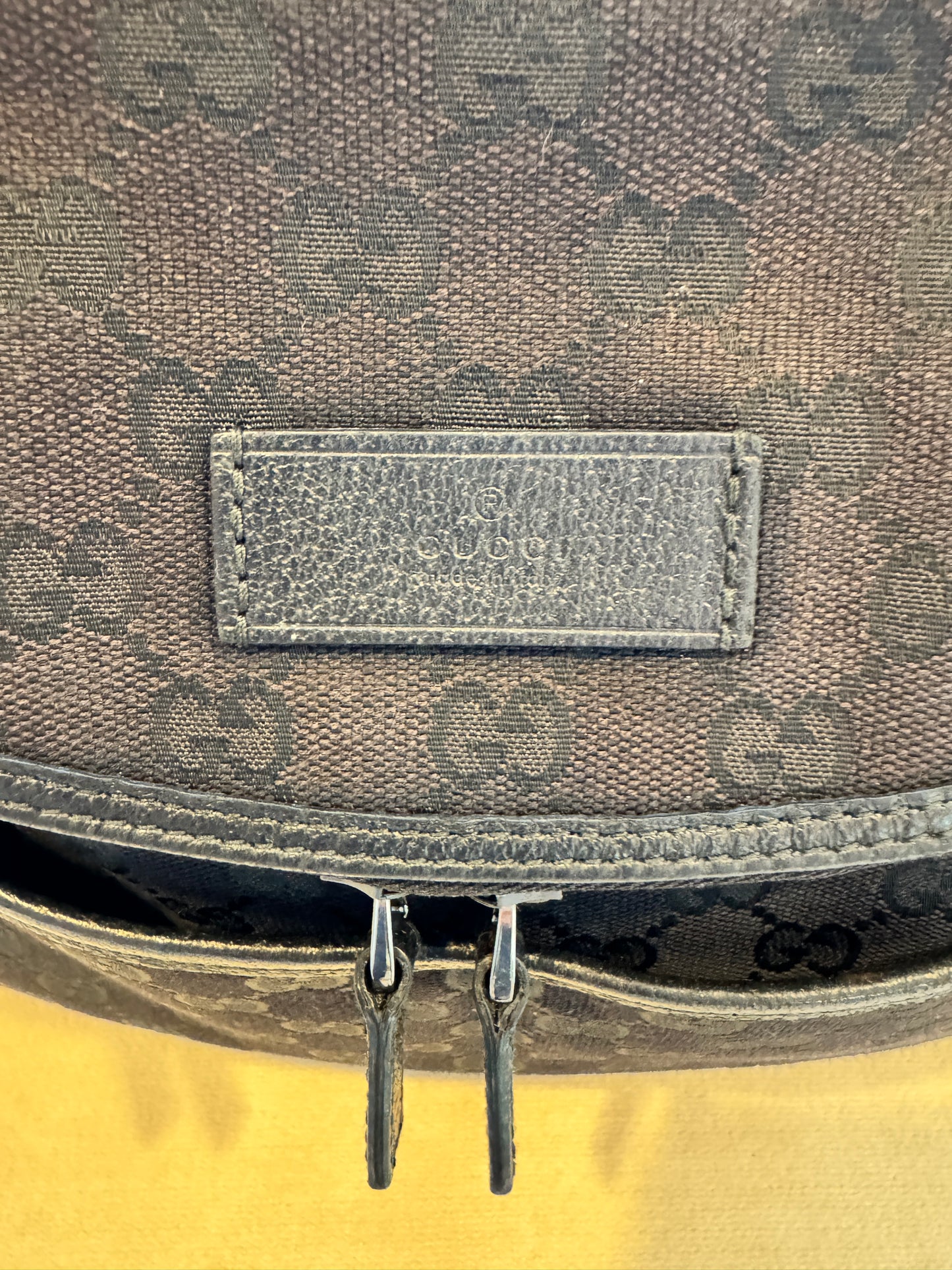 GUCCI Black Canvas Diaper Bag