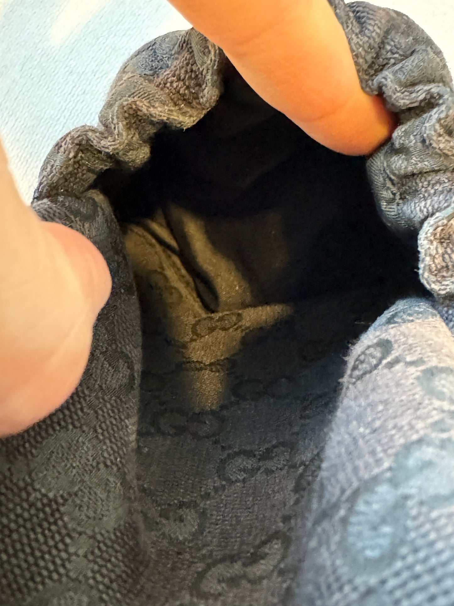 GUCCI Black Canvas Diaper Bag