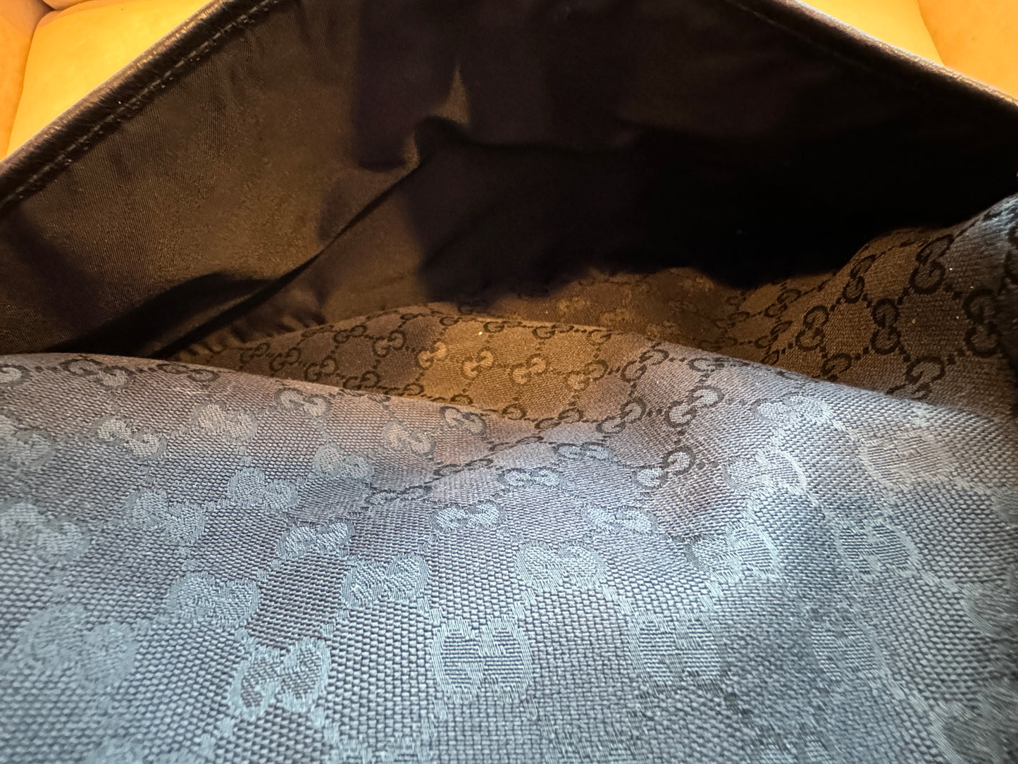 GUCCI Black Canvas Diaper Bag