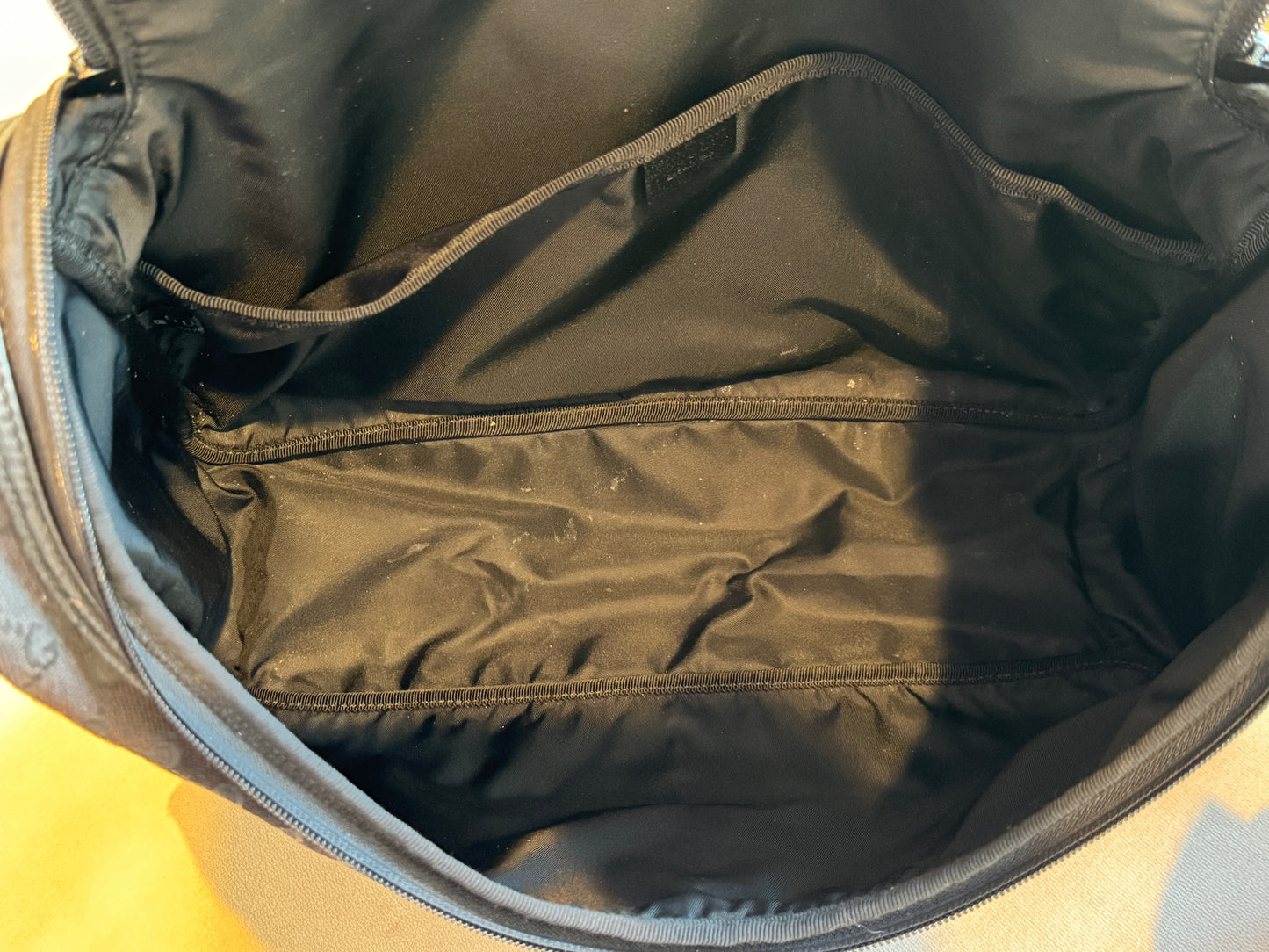 GUCCI Black Canvas Diaper Bag