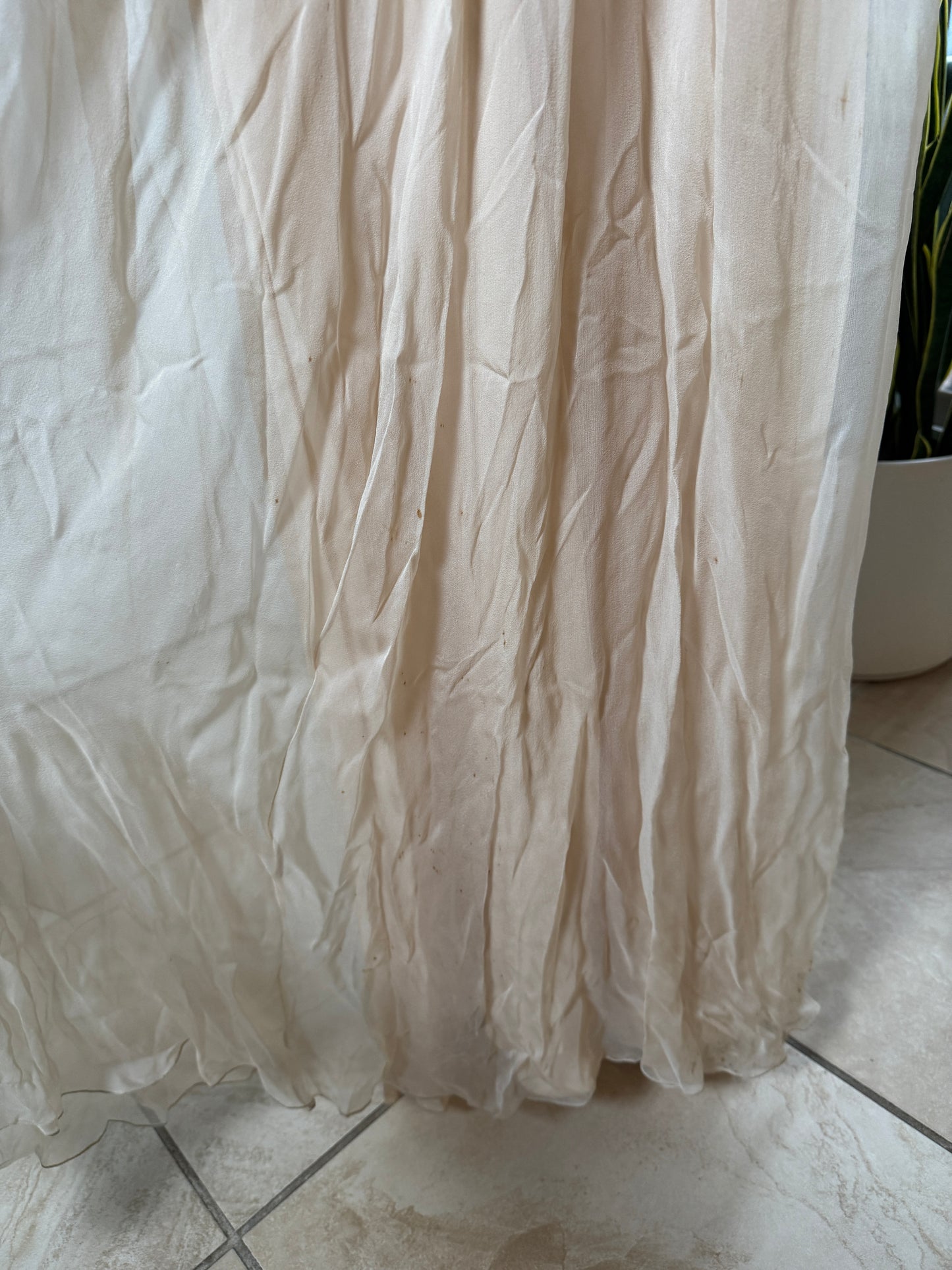 Versace Designer Couture Gown Silk Beige 38/4