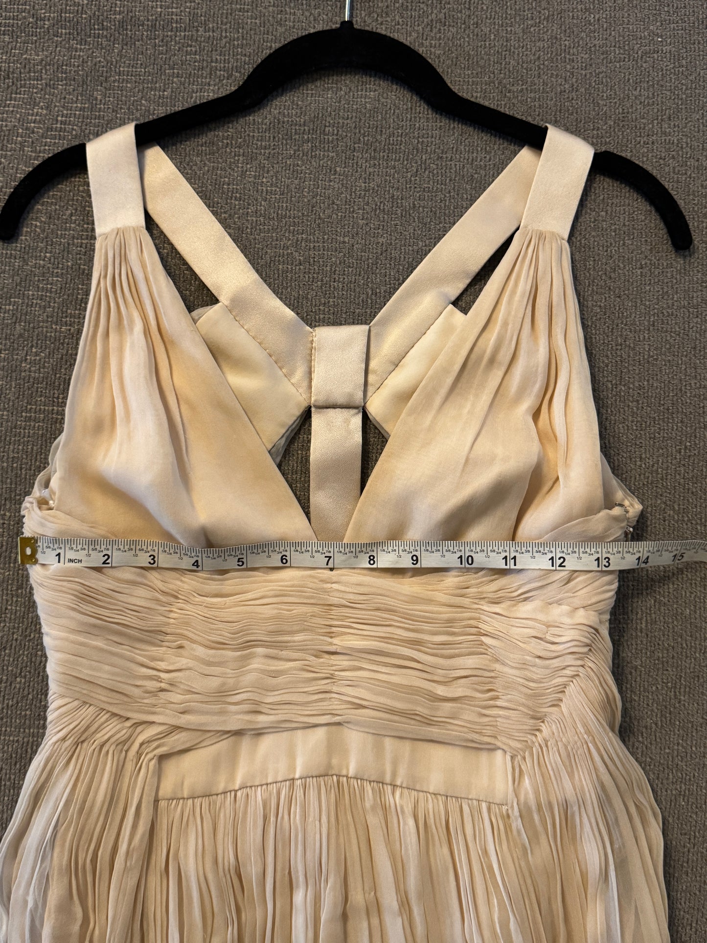 Versace Designer Couture Gown Silk Beige 38/4