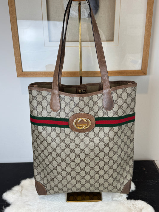 GUCCI Vintage Sherry Line Long Tote