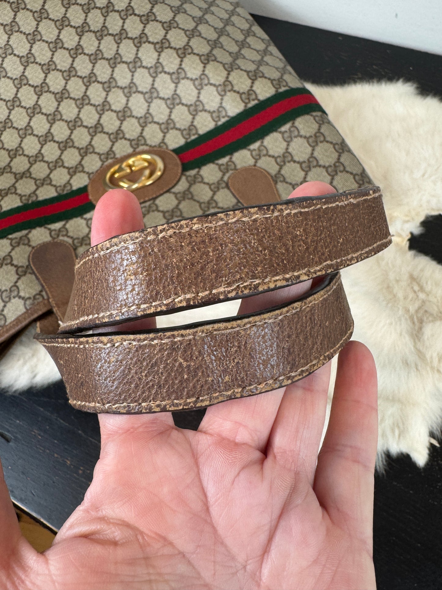 GUCCI Vintage Sherry Line Long Tote