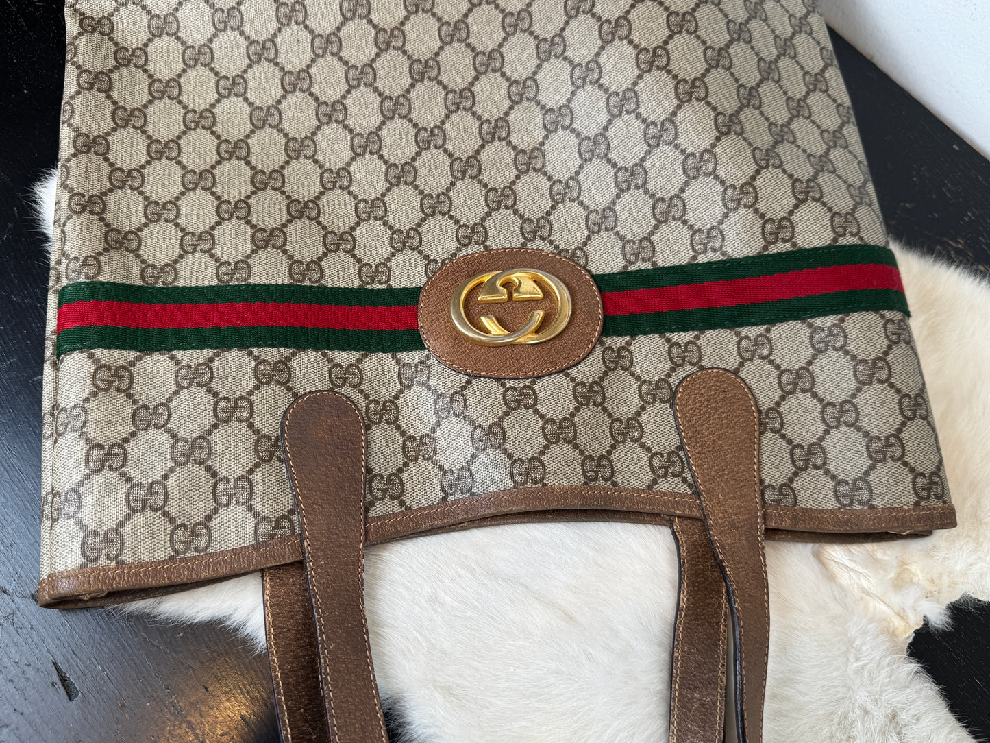 GUCCI Vintage Sherry Line Long Tote