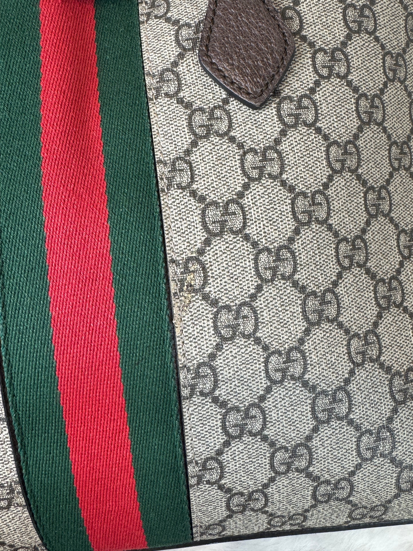 GUCCI Ophidia Supreme Canvas Round Top Medium Tote