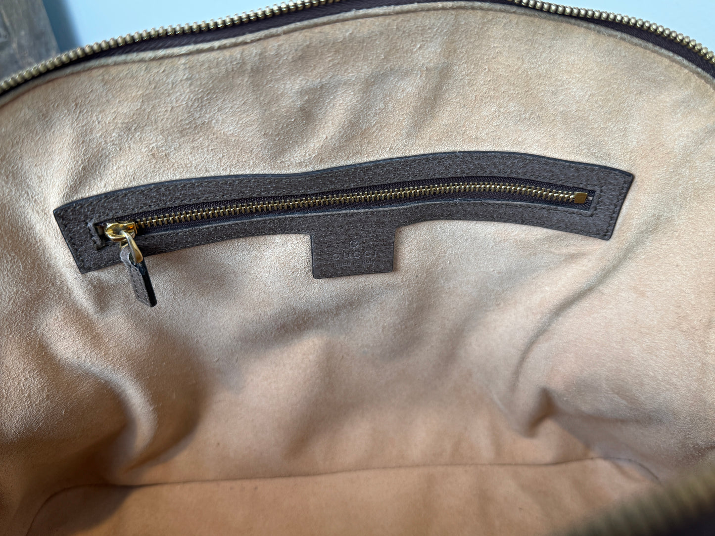GUCCI Ophidia Supreme Canvas Round Top Medium Tote