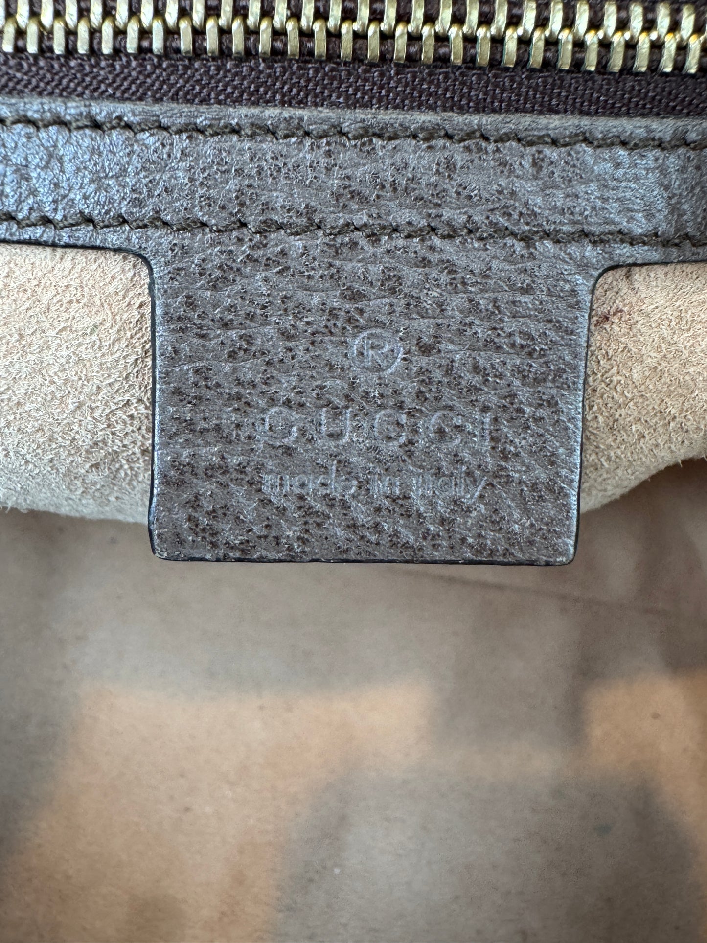 GUCCI Ophidia Supreme Canvas Round Top Medium Tote