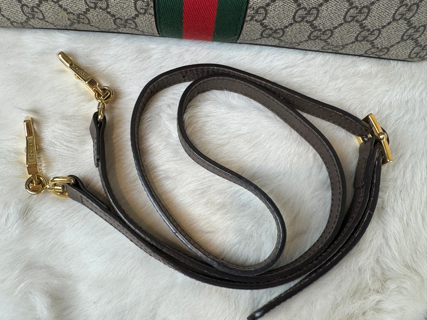GUCCI Ophidia Supreme Canvas Round Top Medium Tote