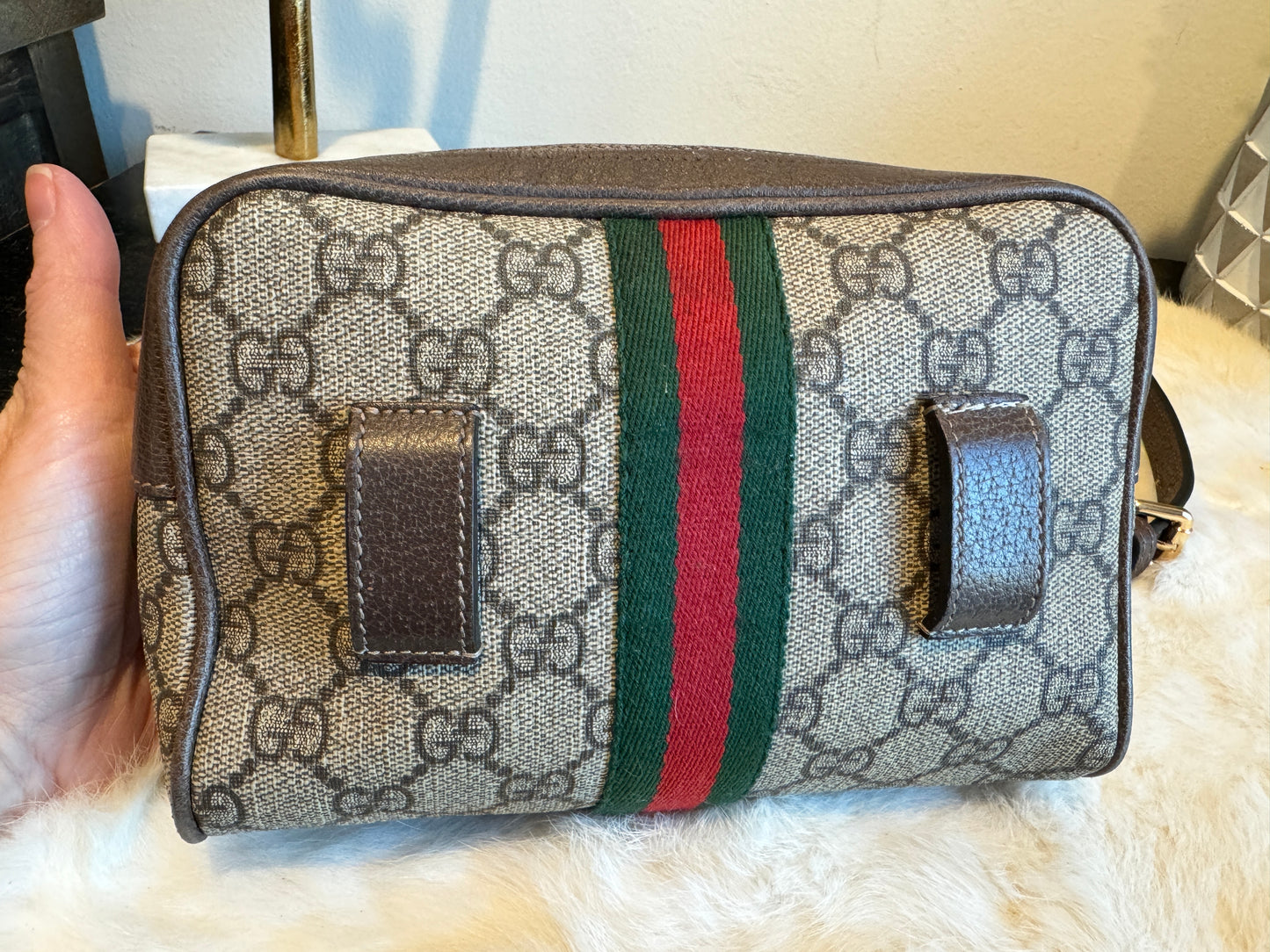 GUCCI Mini Ophidia Supreme Canvas Web Belt Bag