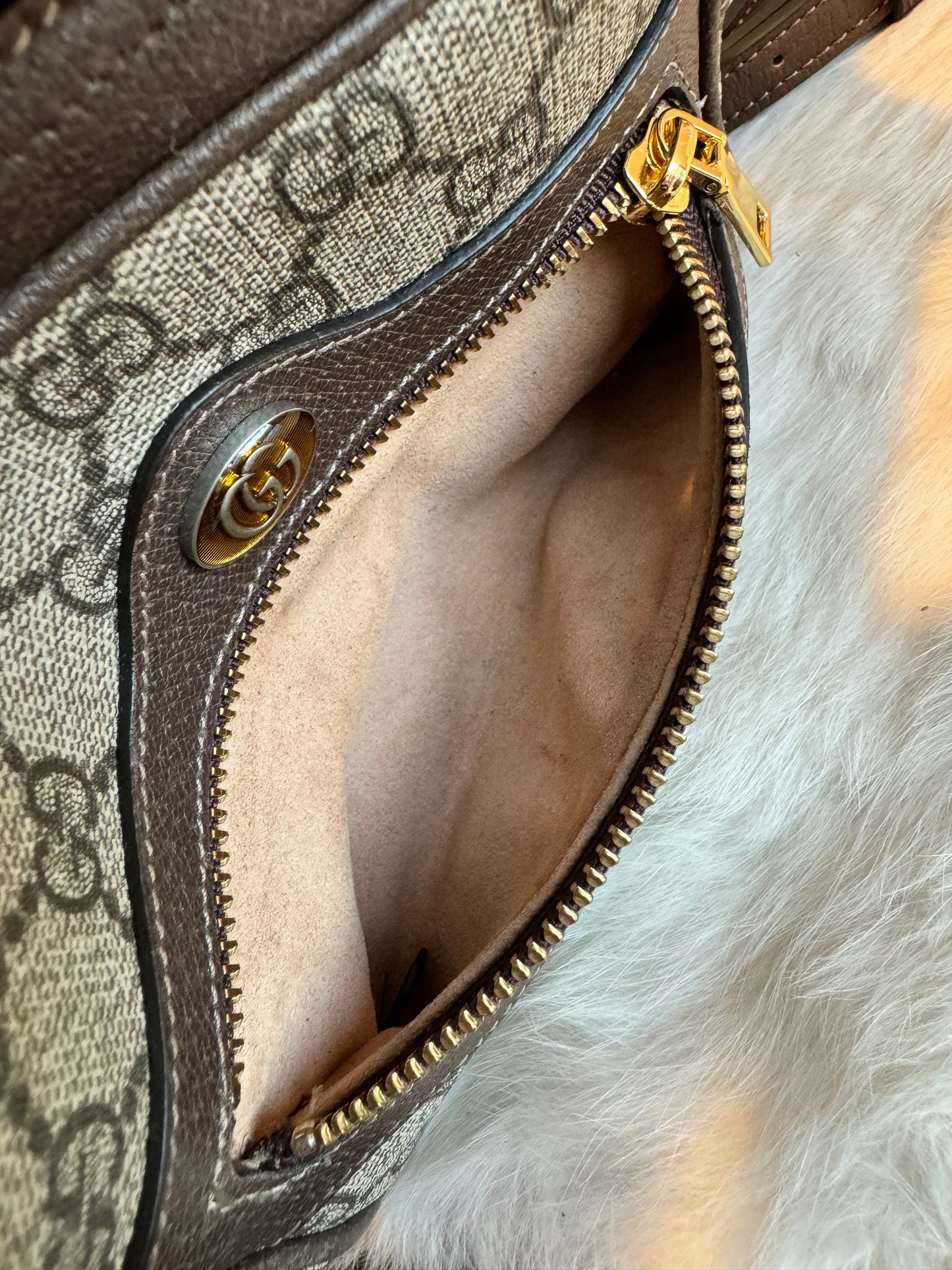 GUCCI Mini Ophidia Supreme Canvas Web Belt Bag