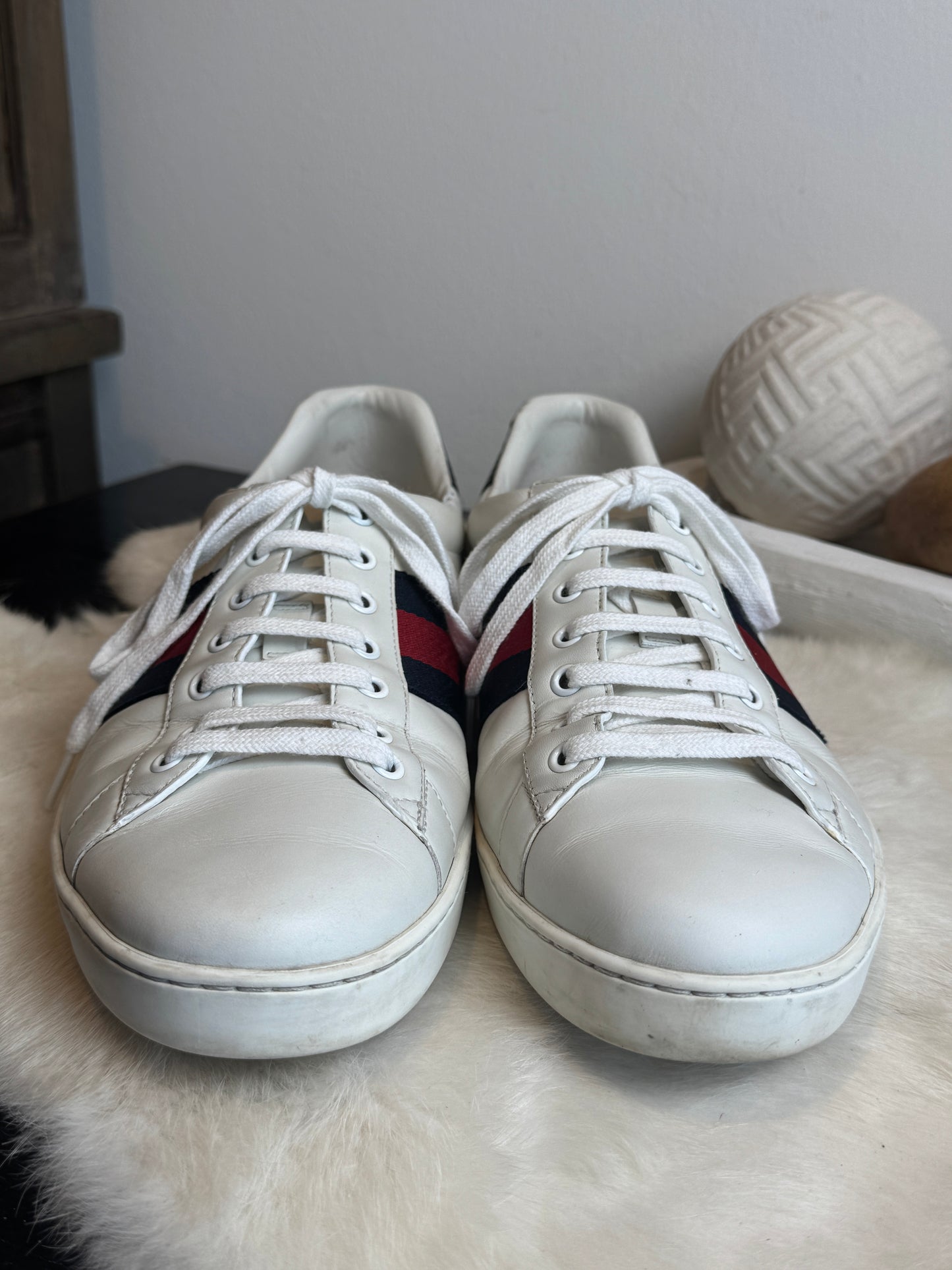 GUCCI Ace Navy/Red Web Mens 10EU