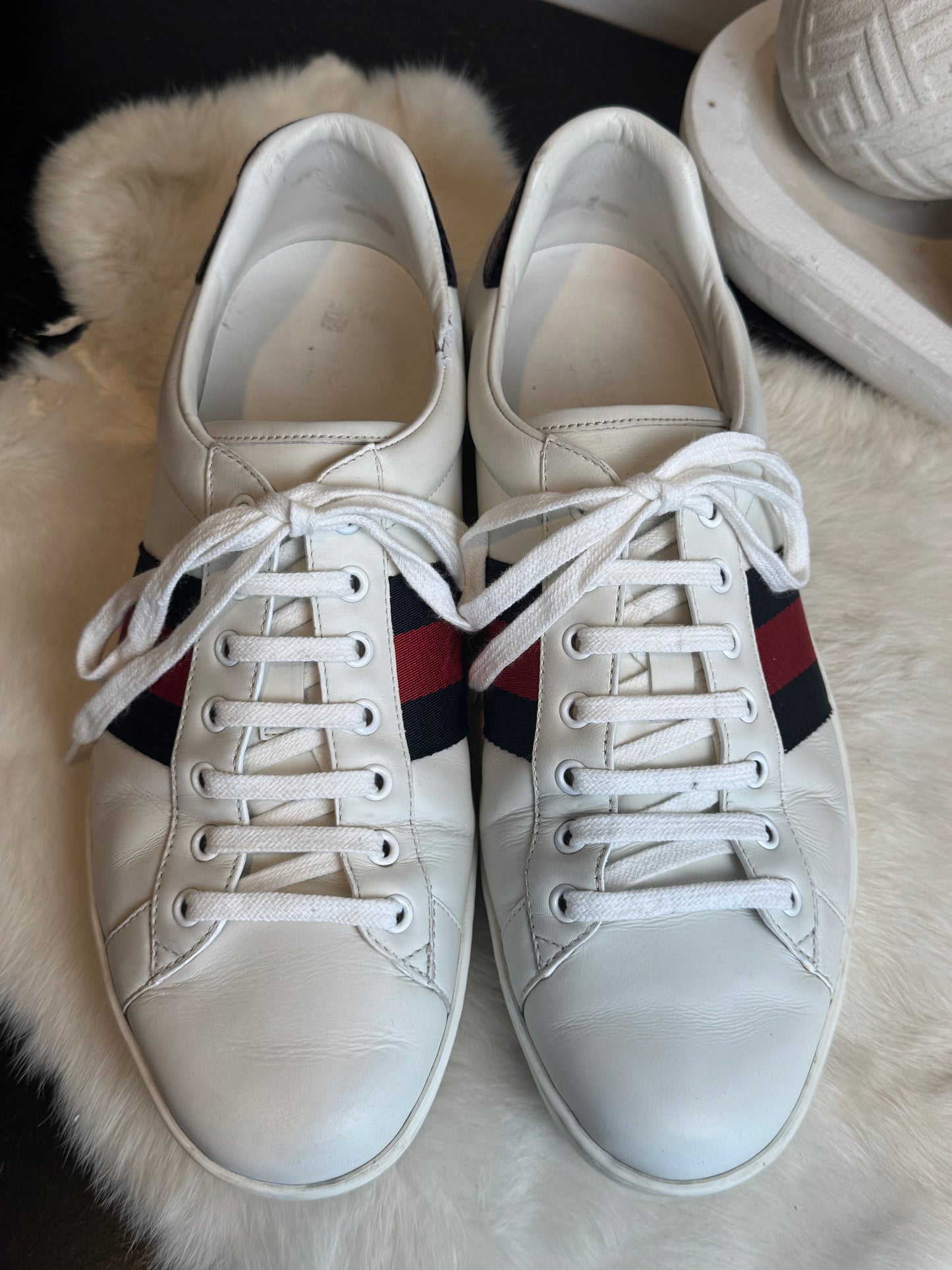 GUCCI Ace Navy/Red Web Mens 10EU