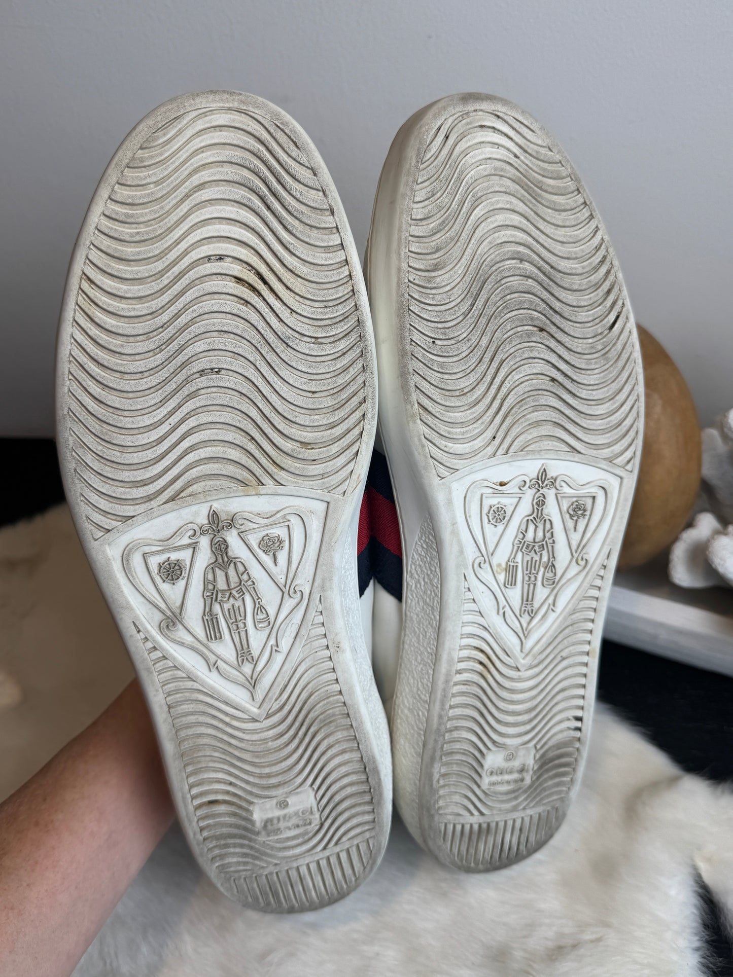 GUCCI Ace Navy/Red Web Mens 10EU