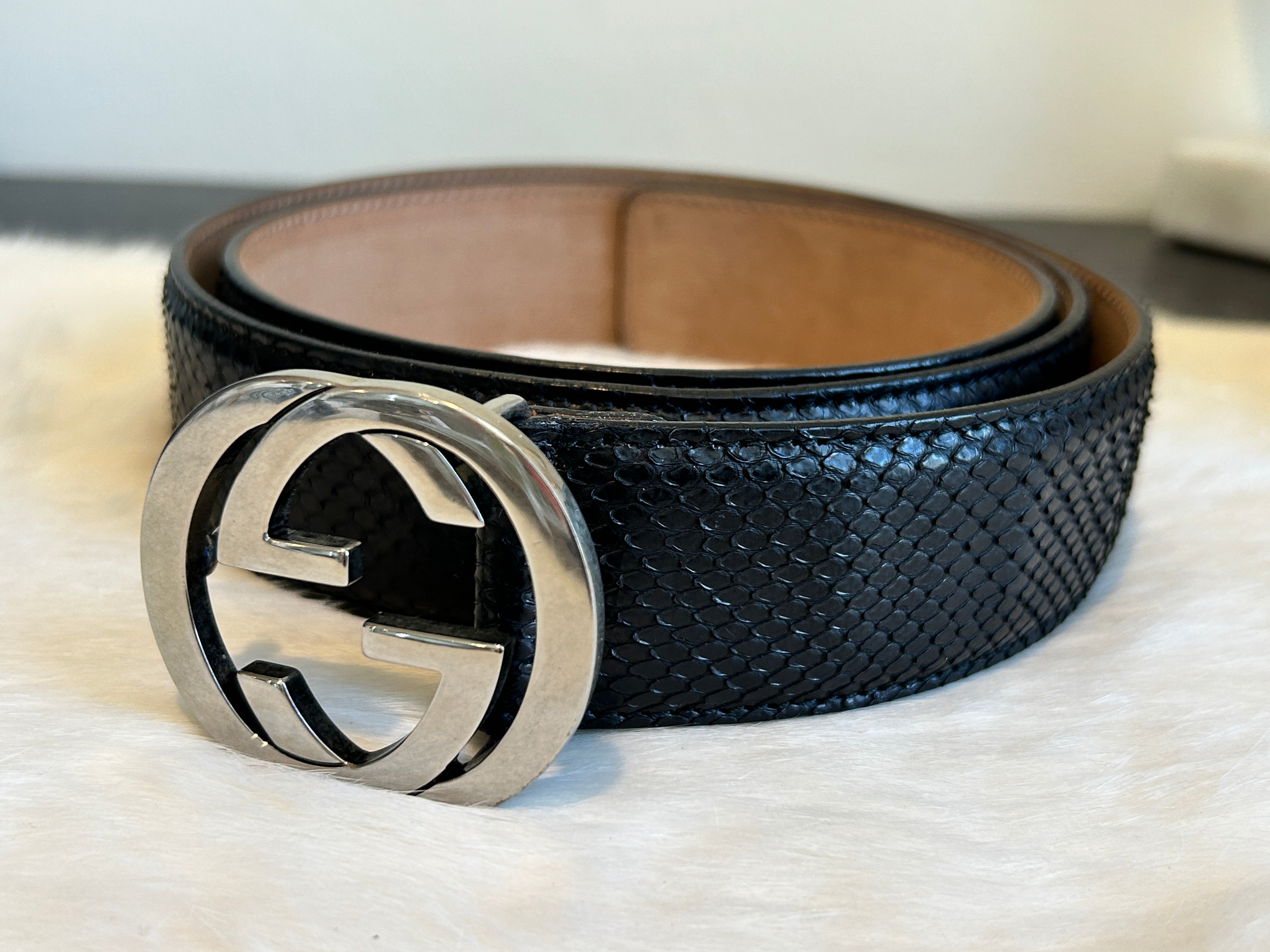 Gucci python outlet belt