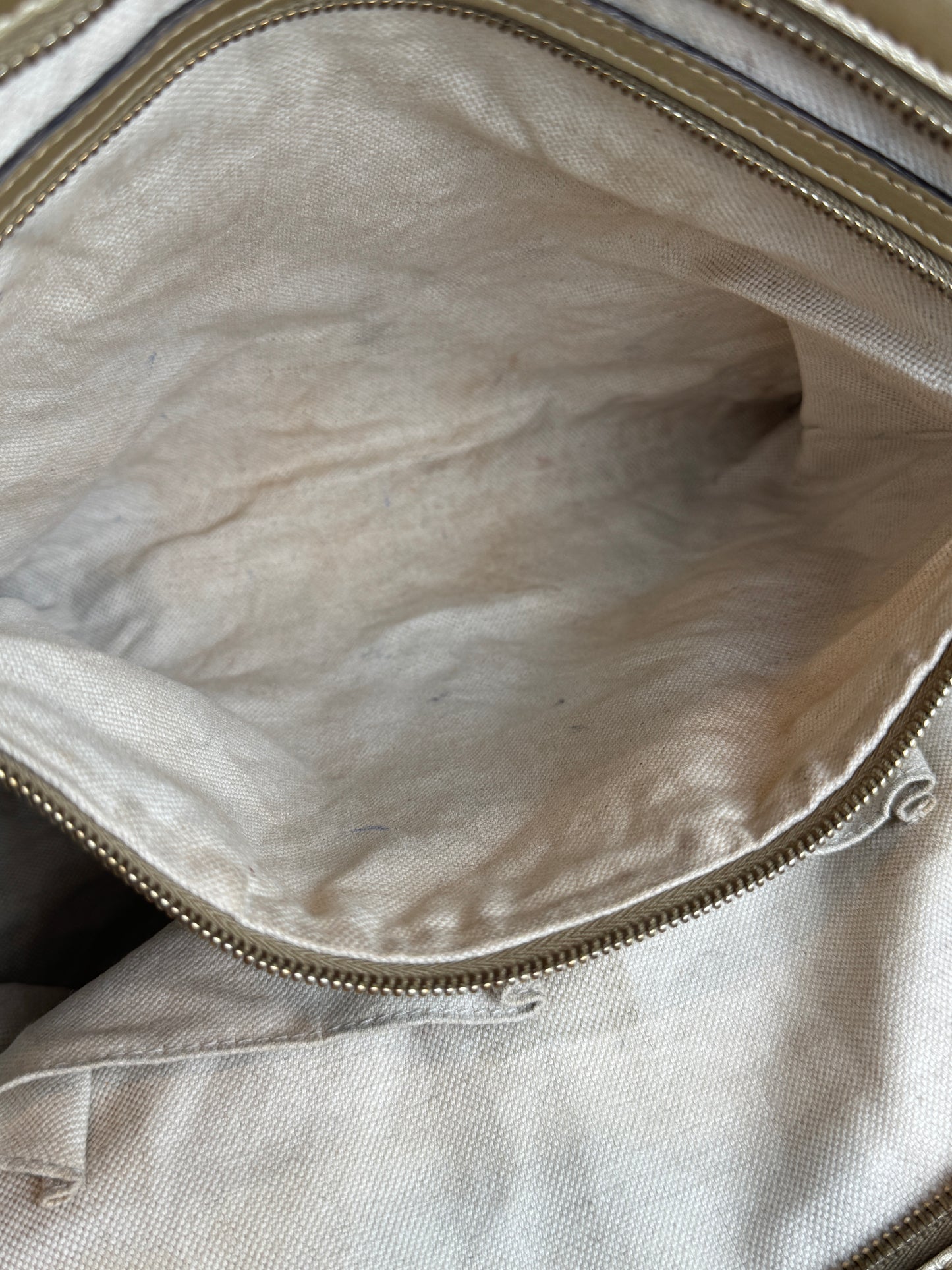 Gucci Gold All Leather Guccissima Metallic Zipper Tote