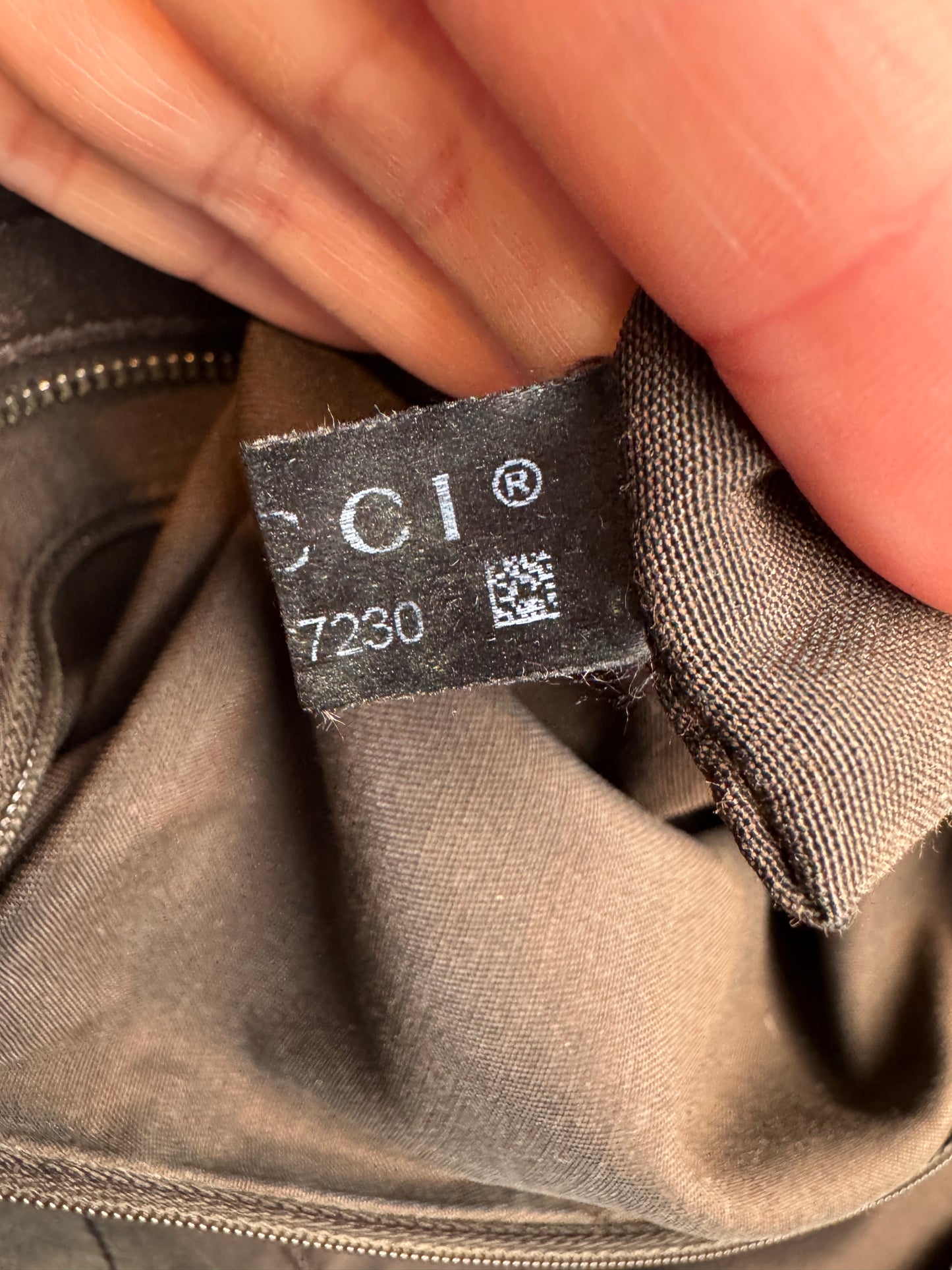 GUCCI Supreme Canvas Zip Top Dk Brown Tote