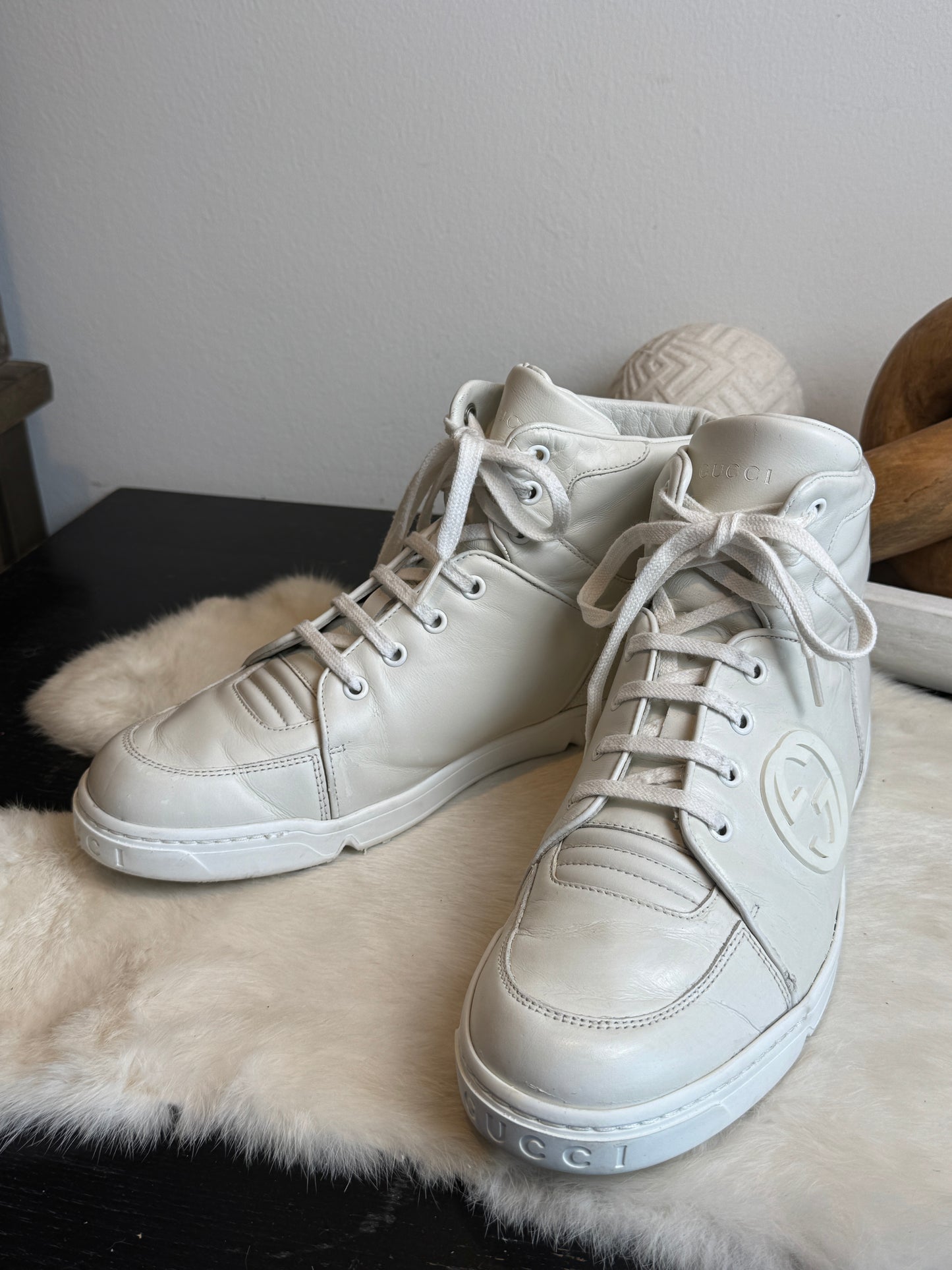 GUCCI Interlocking G High Top Sneakers Mens 6.5EU (Women's 39.5EU)