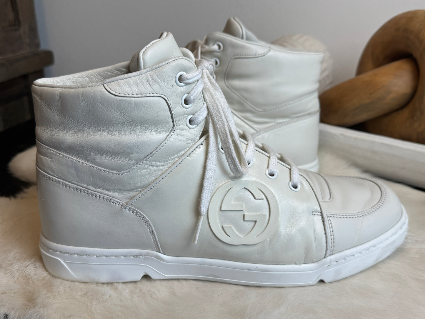 GUCCI Interlocking G High Top Sneakers Mens 6.5EU (Women's 39.5EU)