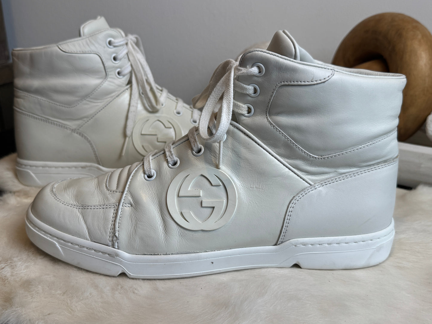 GUCCI Interlocking G High Top Sneakers Mens 6.5EU (Women's 39.5EU)