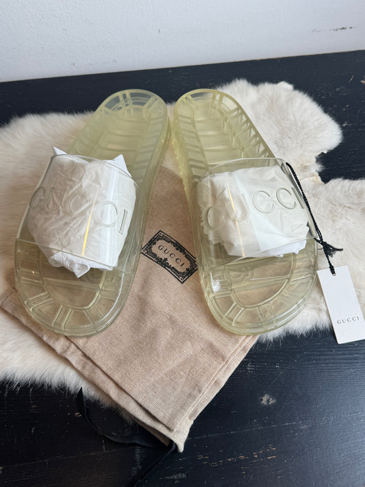GUCCI Transparent Rubber Men's Slides