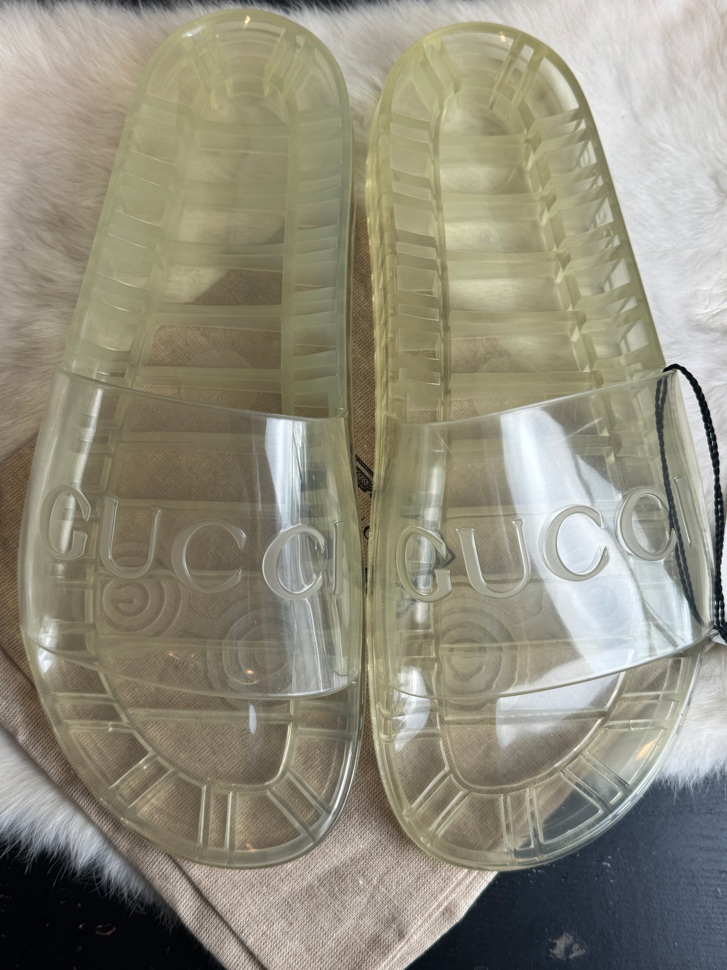 GUCCI Transparent Rubber Men's Slides