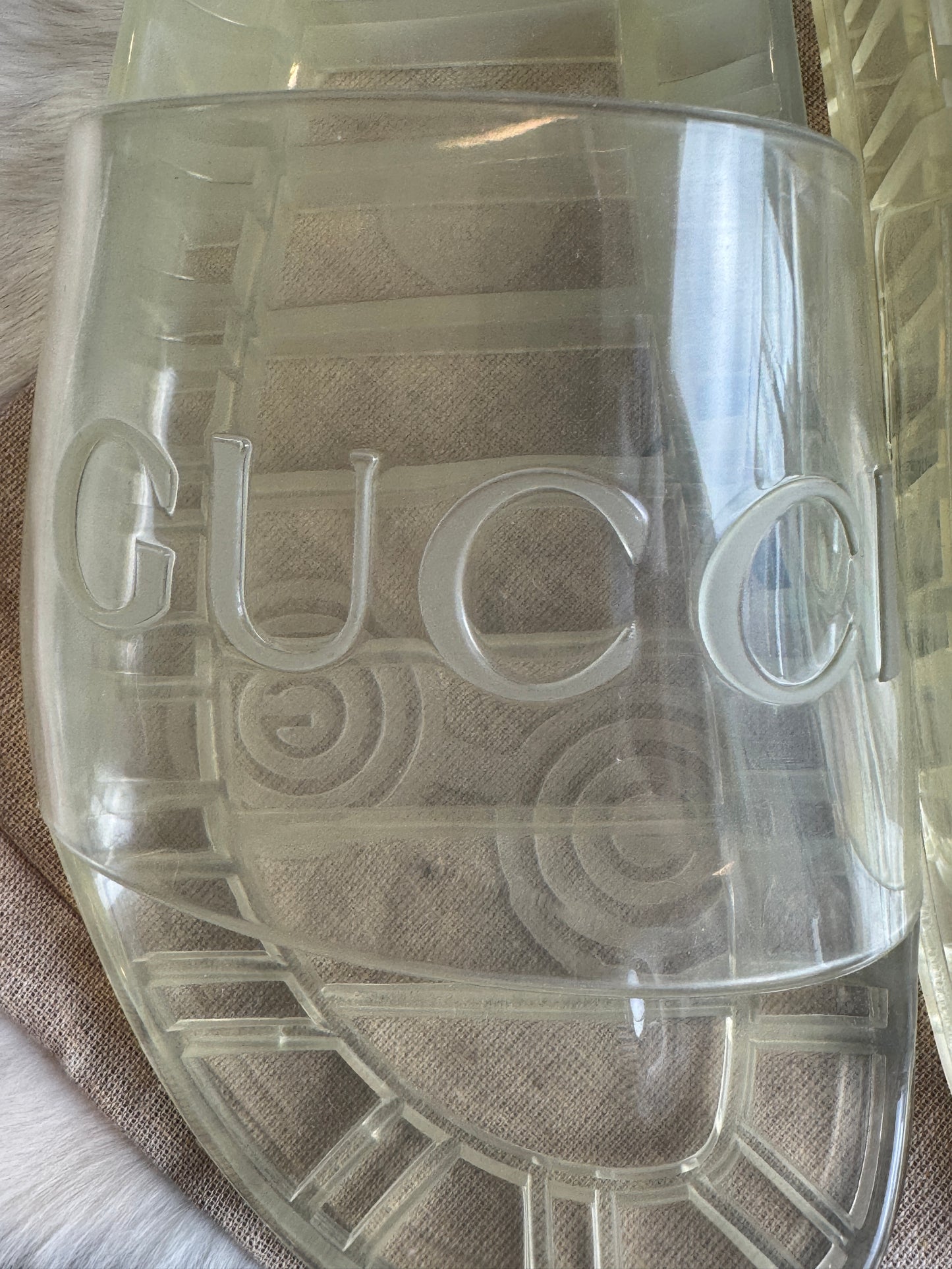 GUCCI Transparent Rubber Men's Slides