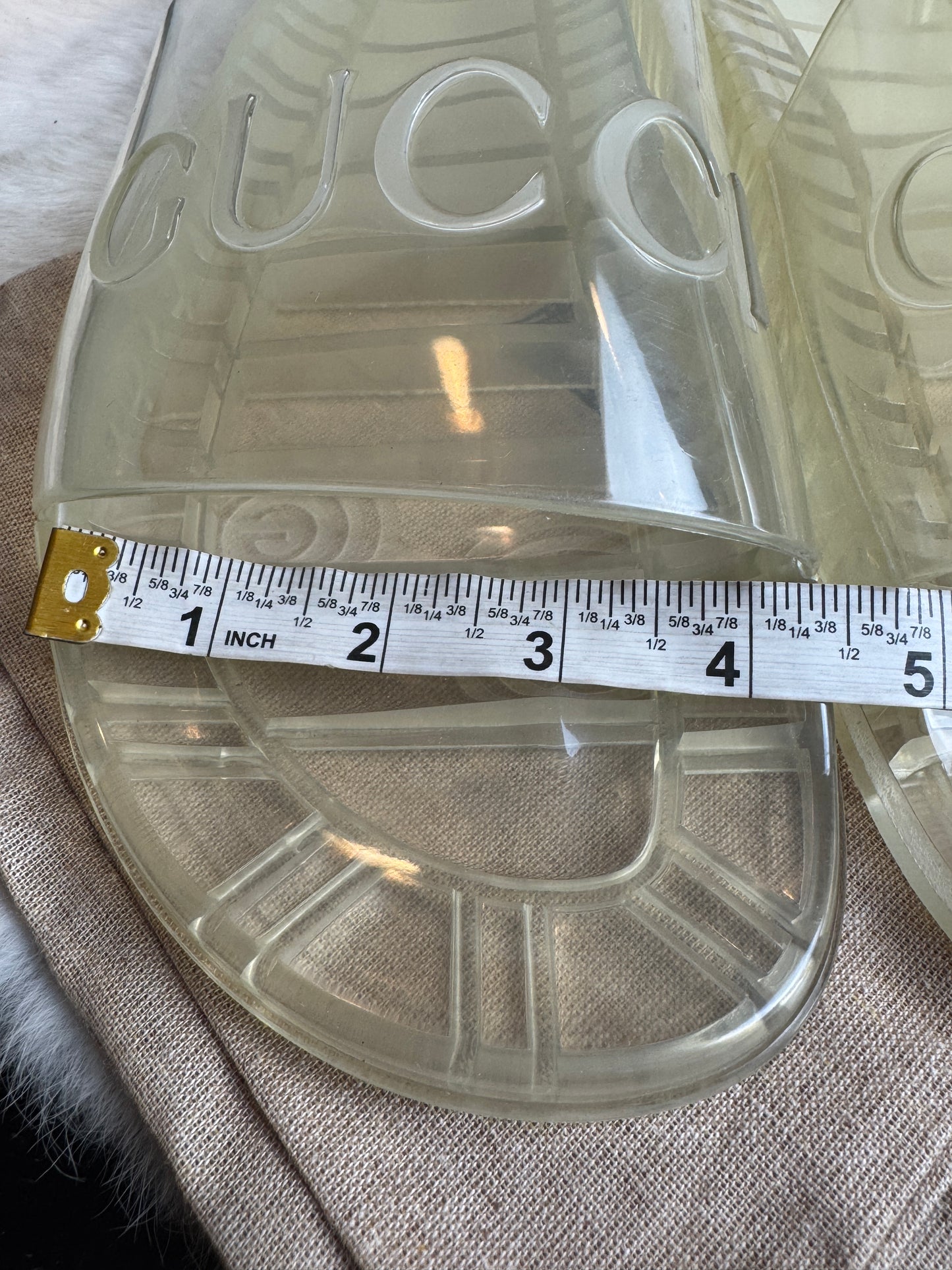 GUCCI Transparent Rubber Men's Slides
