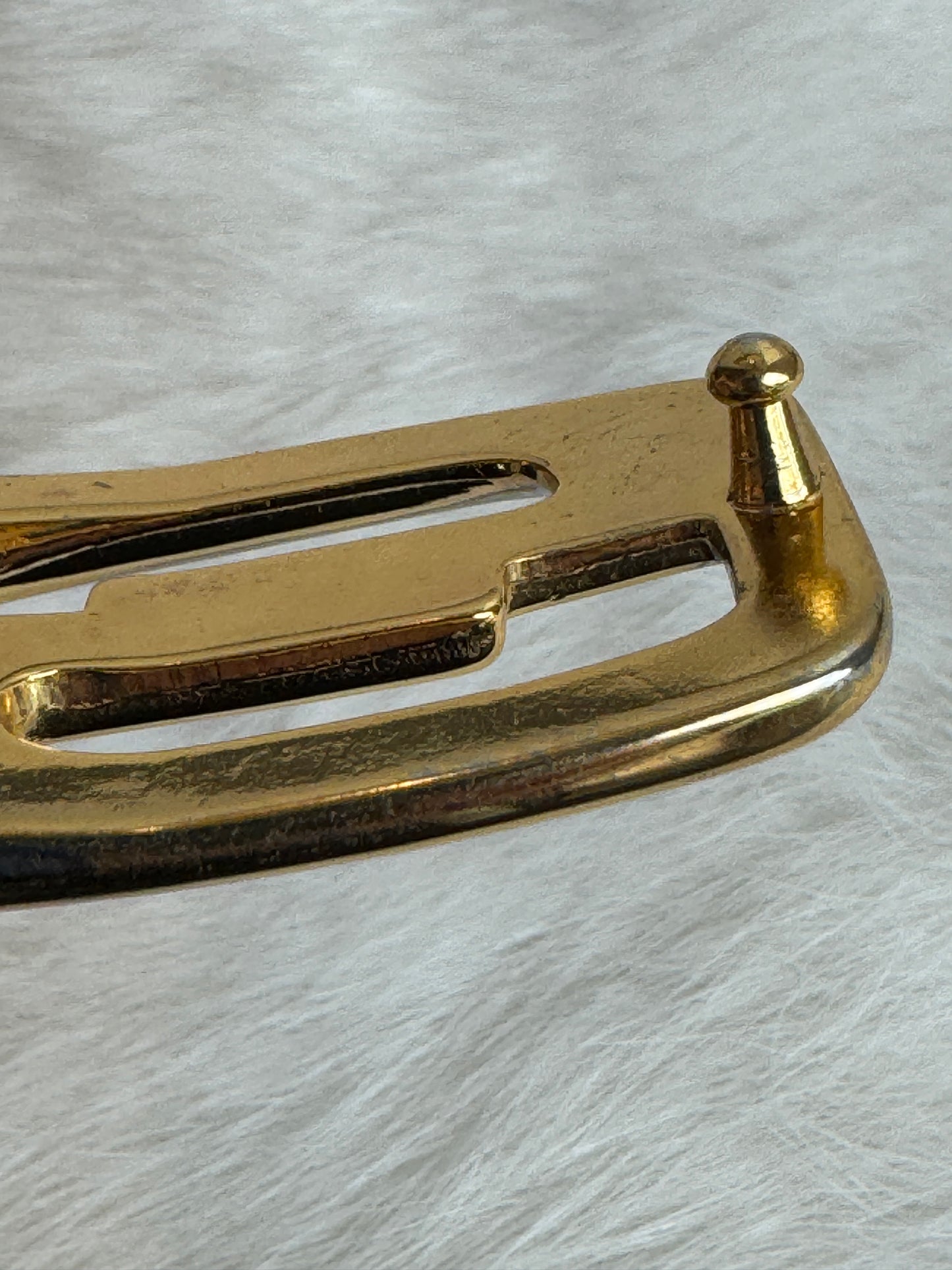 Gucci Parfums Men's Vintage Black Leather Belt Two Tone GG