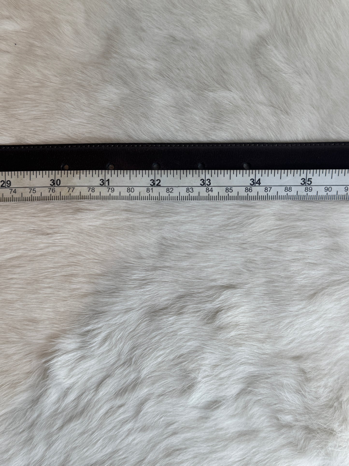 Gucci Parfums Men's Vintage Black Leather Belt Two Tone GG