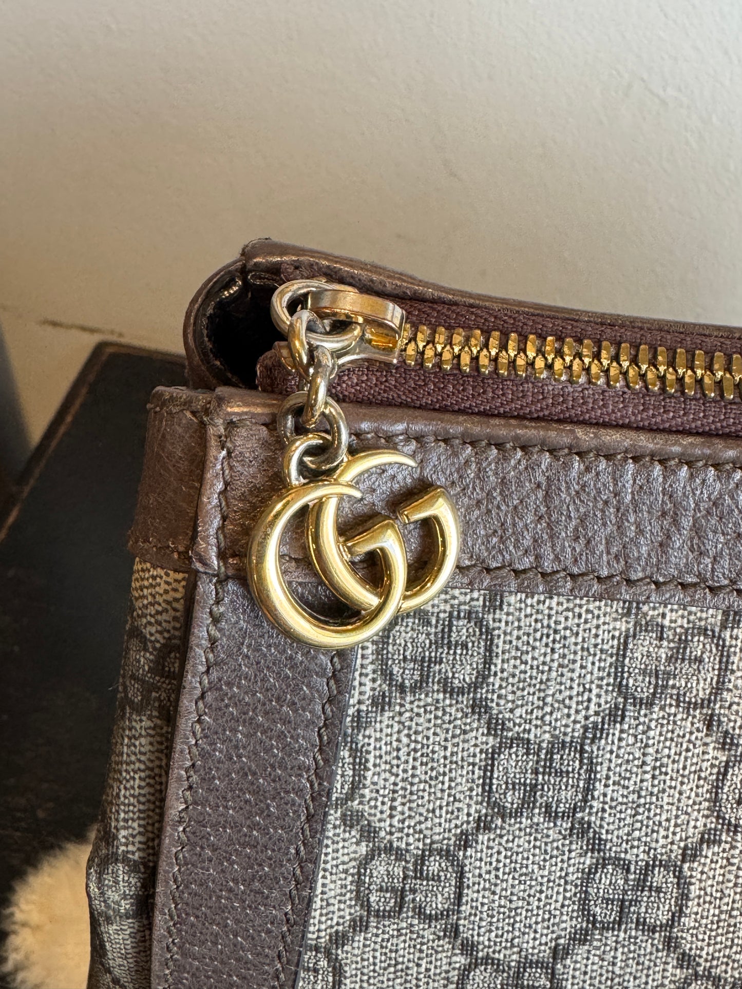 GUCCI Ophidia Supreme Canvas Zip Top Medium 2-Way Tote