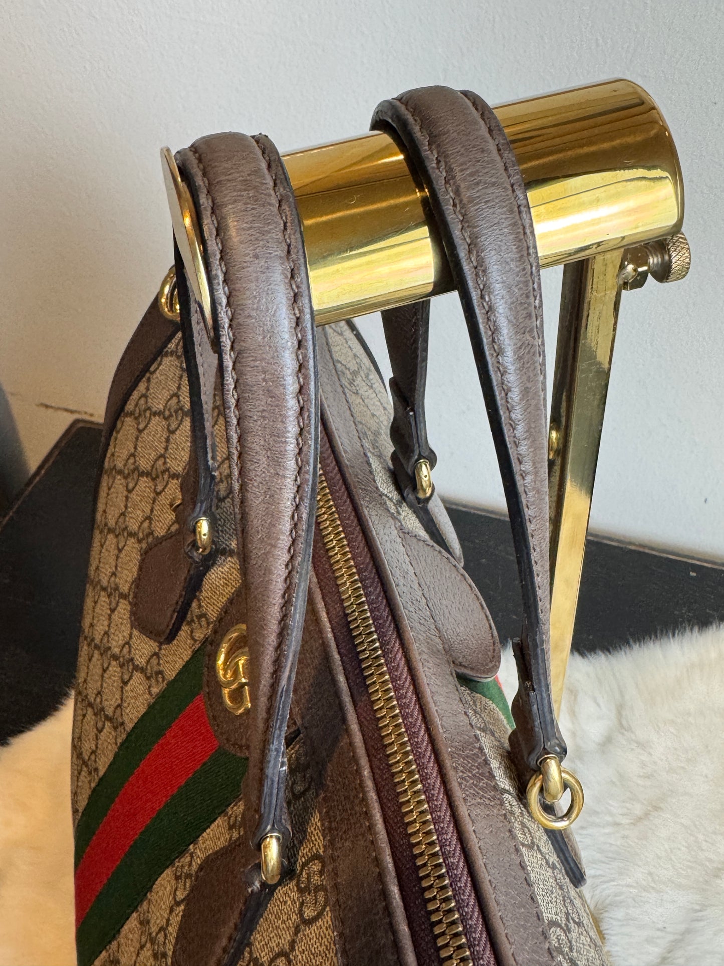 GUCCI Ophidia Supreme Canvas Zip Top Medium 2-Way Tote