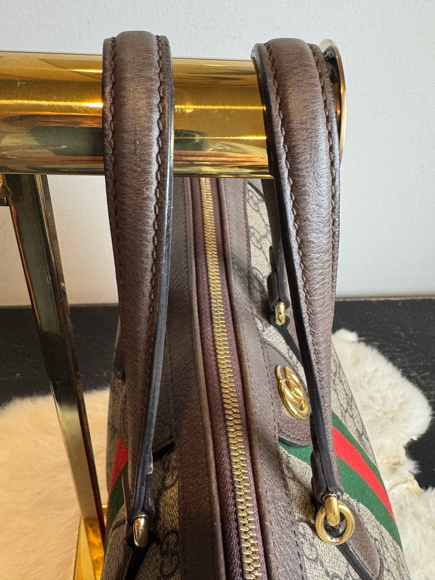 GUCCI Ophidia Supreme Canvas Zip Top Medium 2-Way Tote