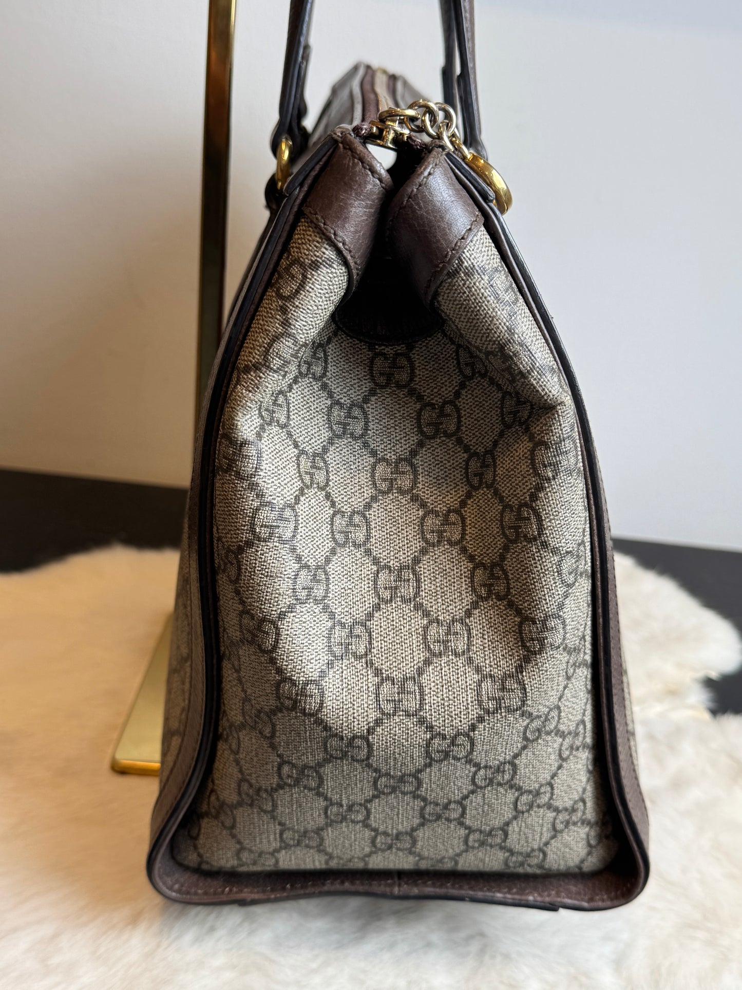 GUCCI Ophidia Supreme Canvas Zip Top Medium 2-Way Tote