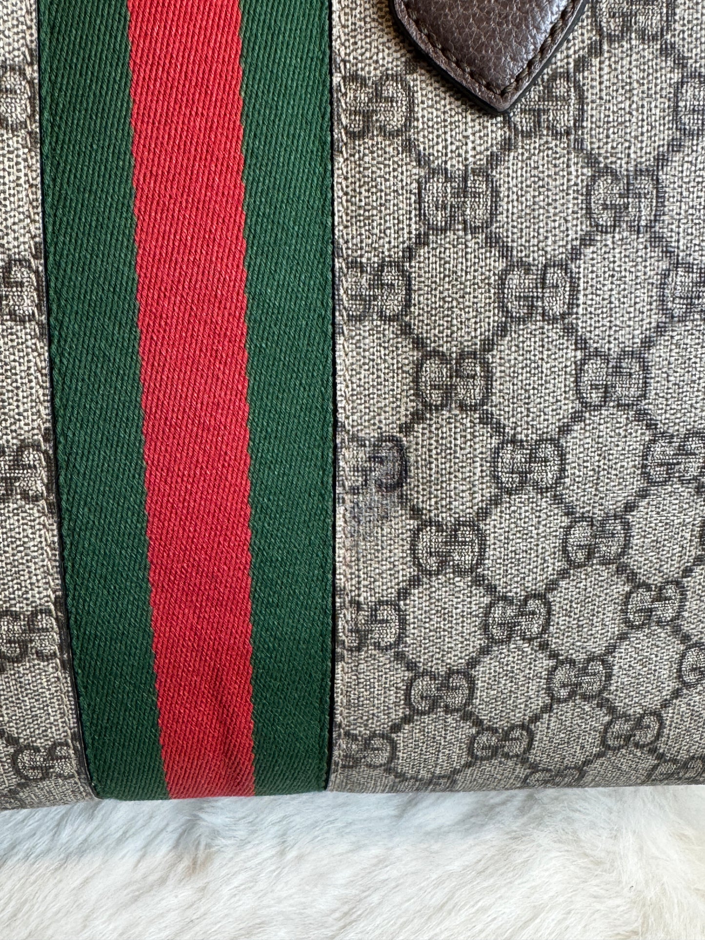 GUCCI Ophidia Supreme Canvas Zip Top Medium 2-Way Tote