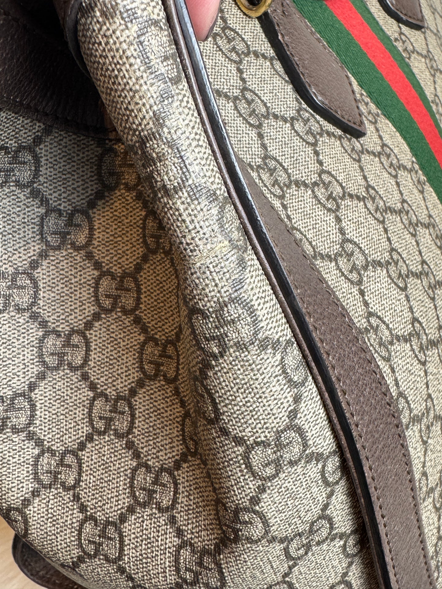 GUCCI Ophidia Supreme Canvas Zip Top Medium 2-Way Tote