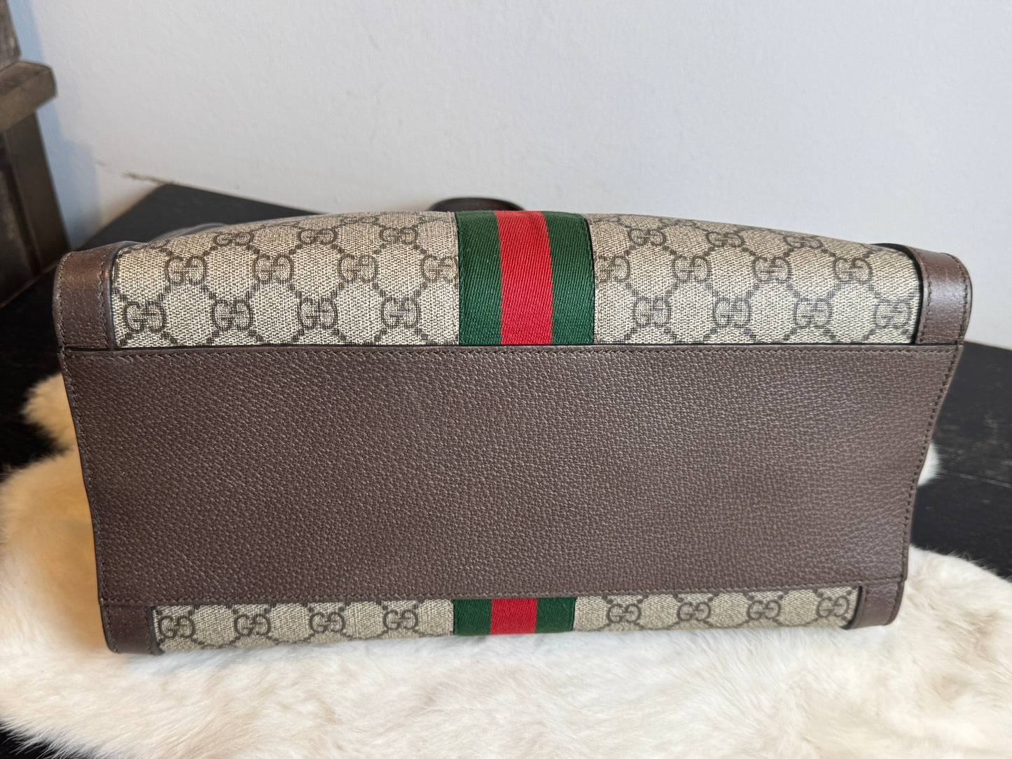 GUCCI Ophidia Supreme Canvas Zip Top Medium 2-Way Tote