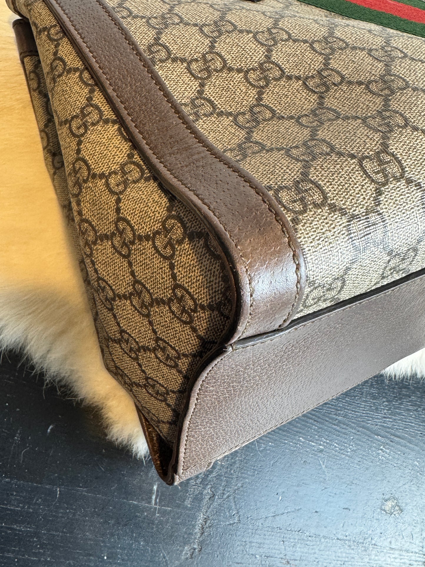 GUCCI Ophidia Supreme Canvas Zip Top Medium 2-Way Tote